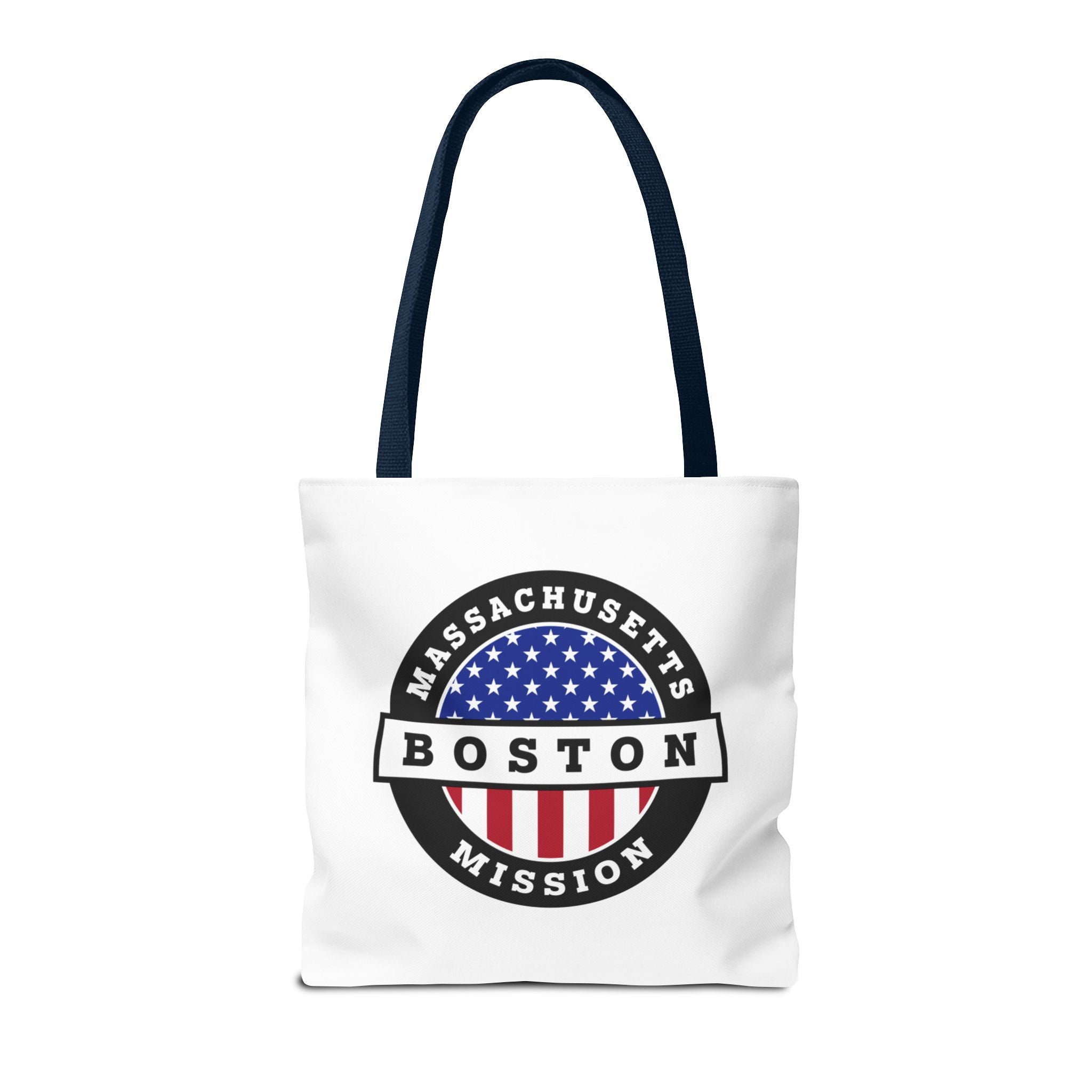 Massachusetts Boston Mission USA Flag Logo Tote Bag White - Mission Wishlist - LDS Missionary Gift Store