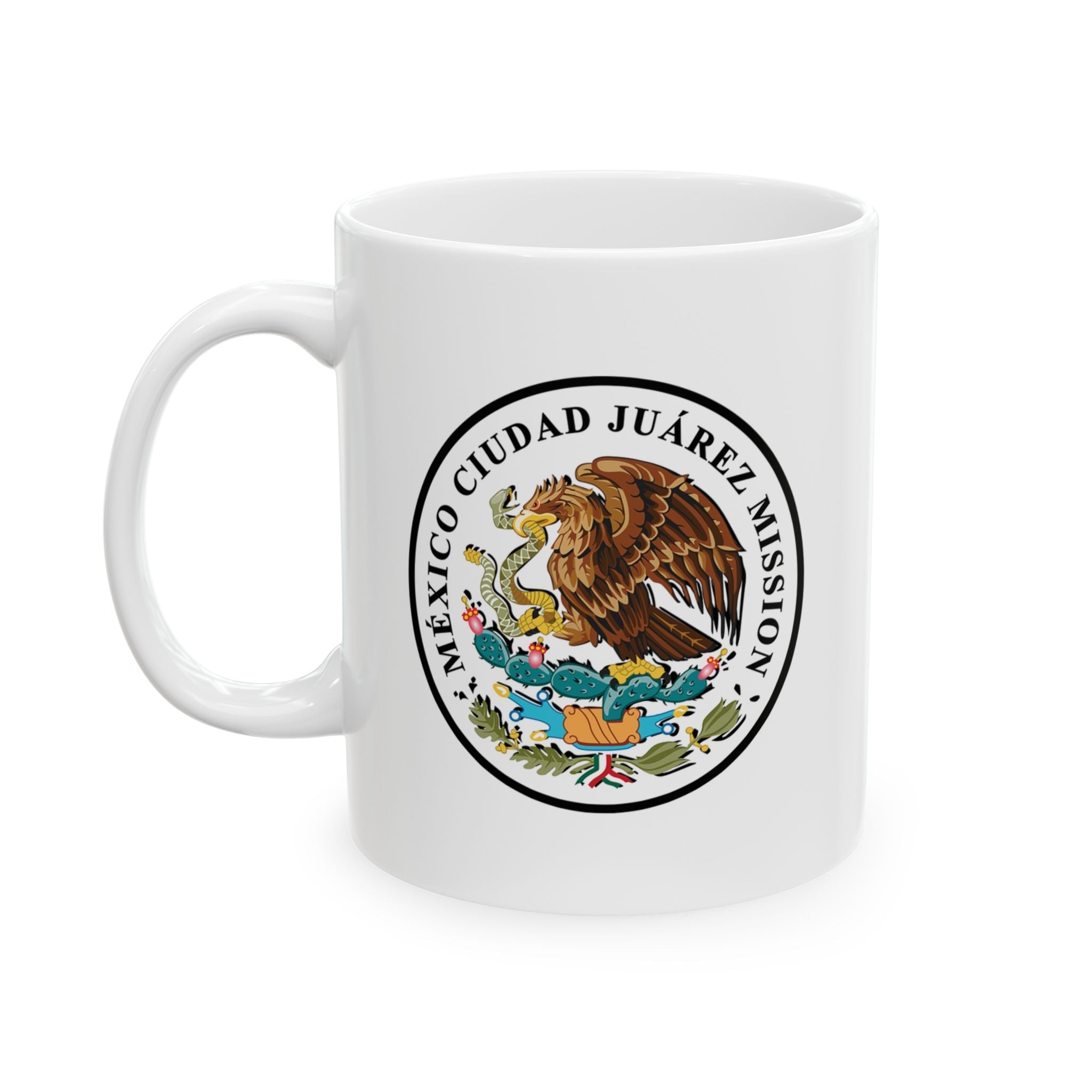 Mexico Ciudad Juarez Mission Circular Flag White Ceramic Mug - Mission Wishlist - LDS Missionary Gift Store