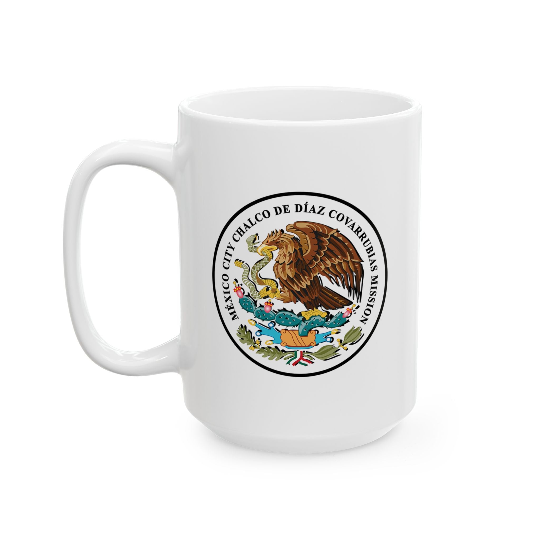 Mexico Mexico City Chalcos Mission Circular Flag White Ceramic Mug - Mission Wishlist - LDS Missionary Gift Store