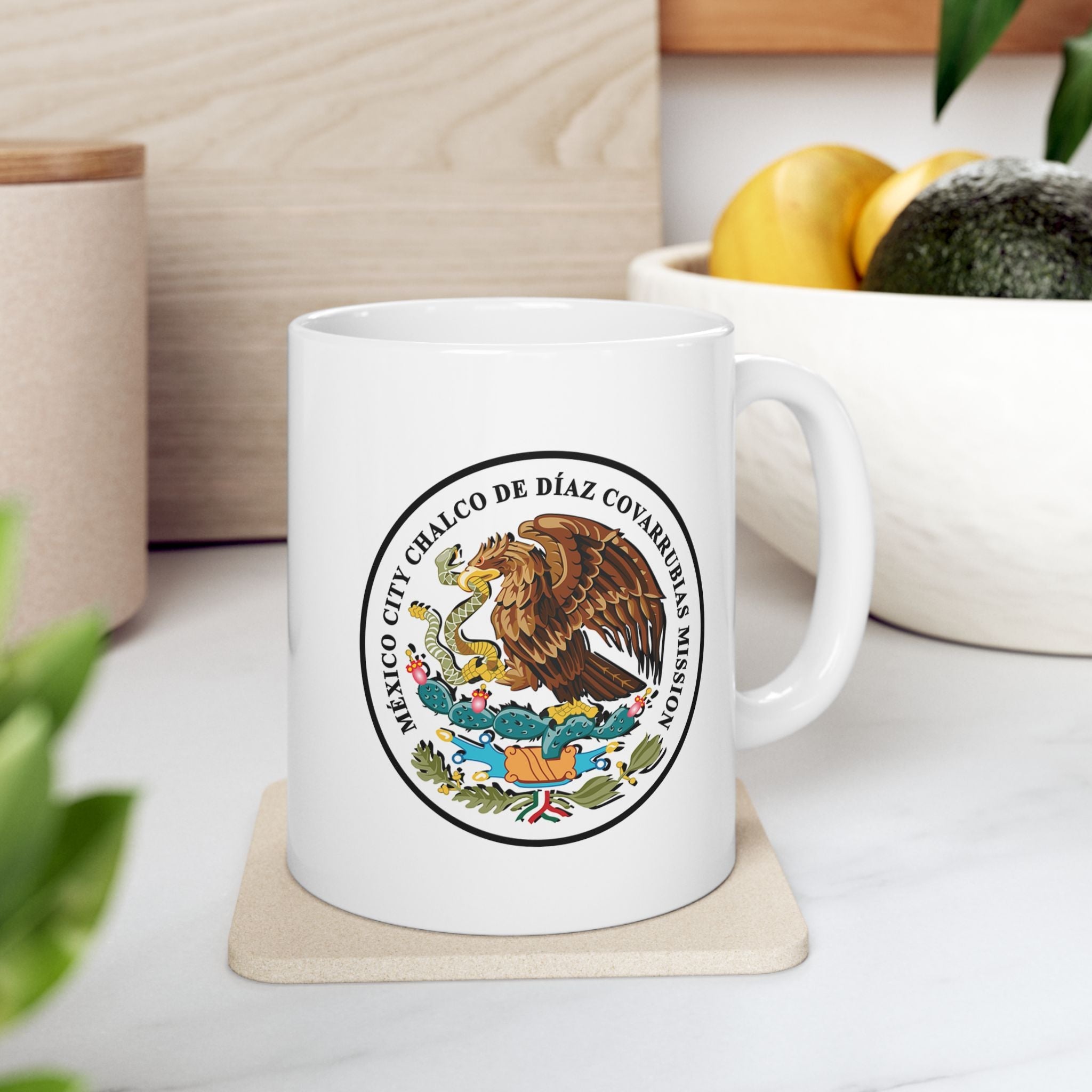 Mexico Mexico City Chalcos Mission Circular Flag White Ceramic Mug - Mission Wishlist - LDS Missionary Gift Store