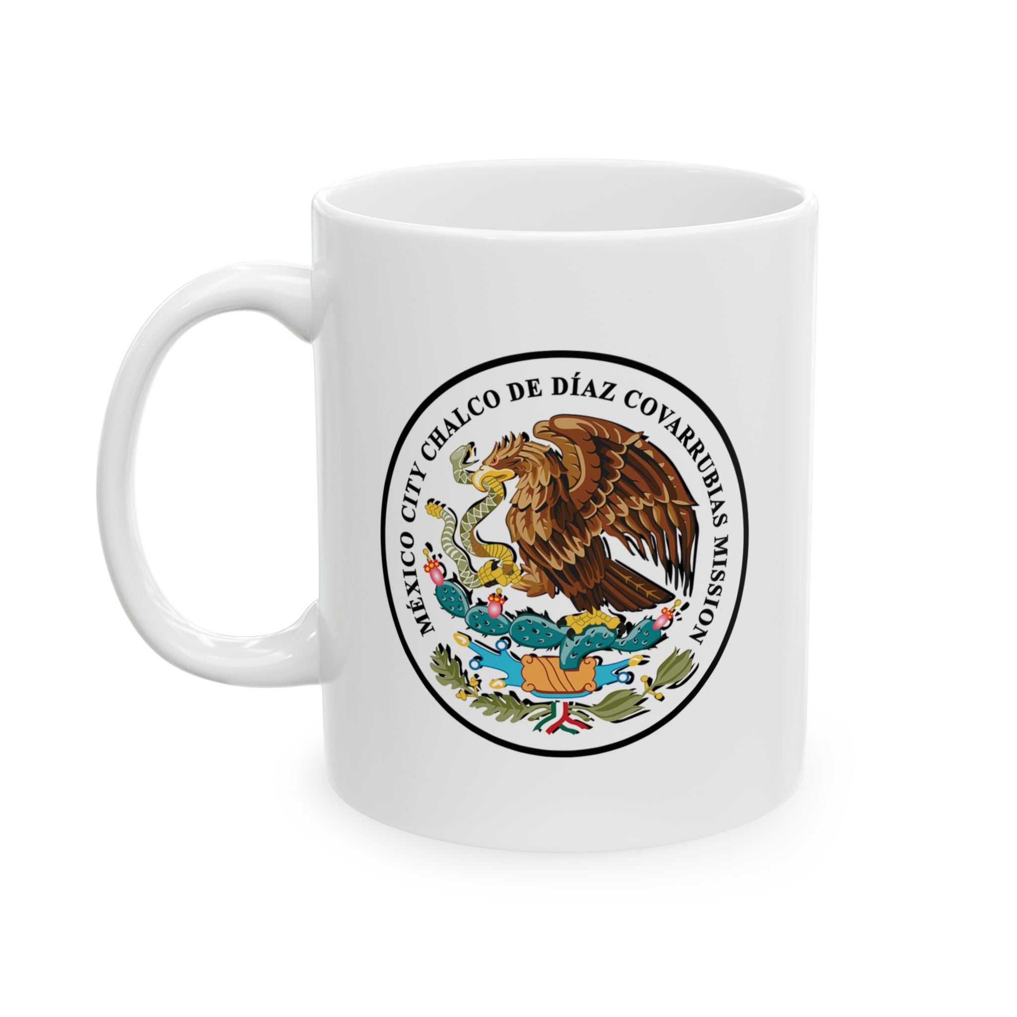 Mexico Mexico City Chalcos Mission Circular Flag White Ceramic Mug - Mission Wishlist - LDS Missionary Gift Store