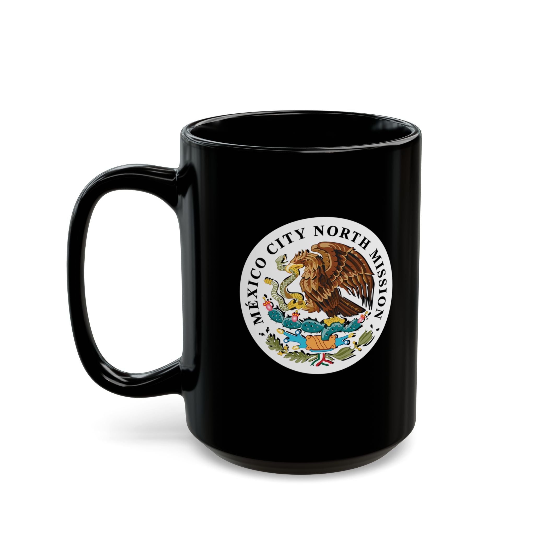 Mexico Mexico City North Mission Circular Flag Black Ceramic Mug - Latter-Day Saint LDS Missionary Gift - Book of Mormon