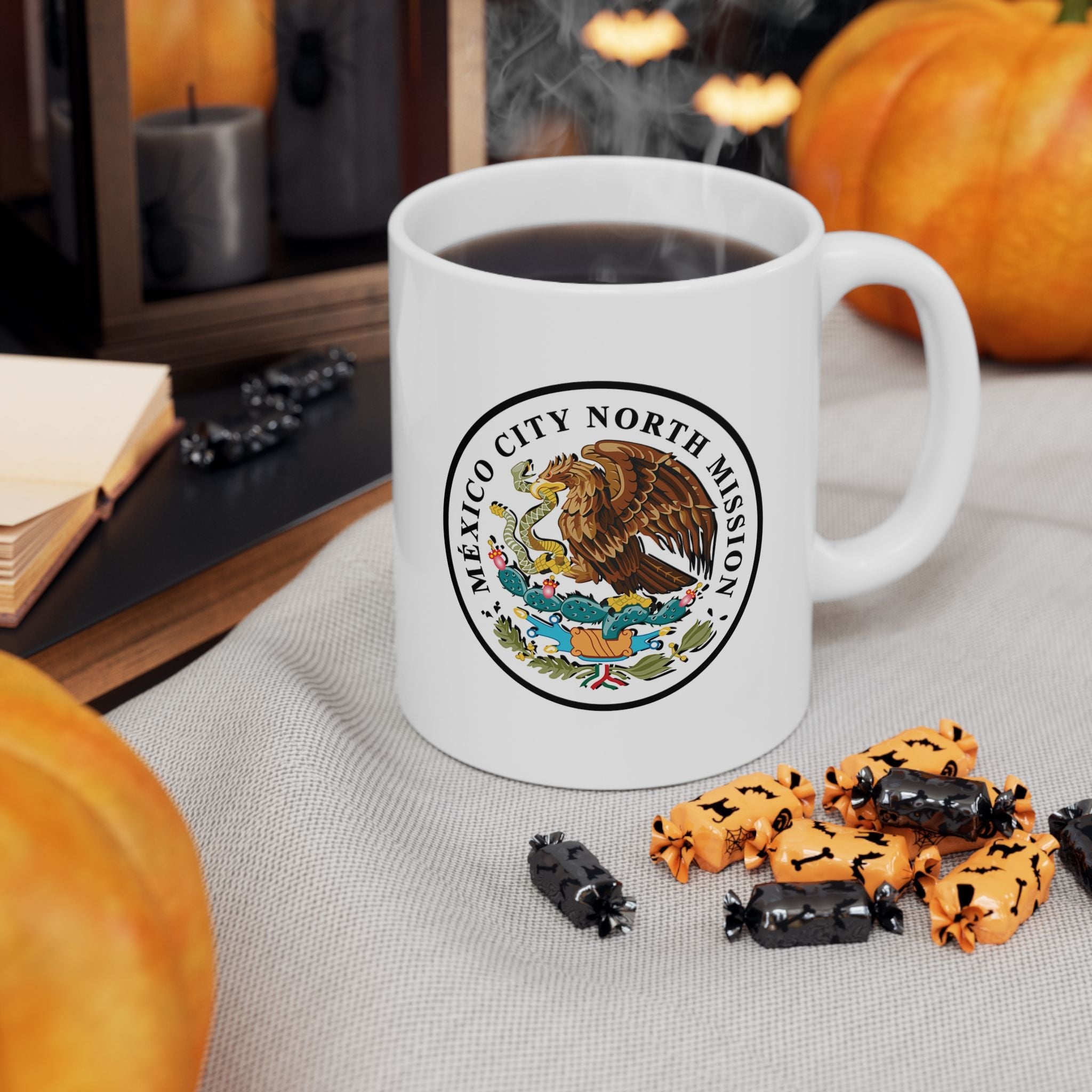 Mexico Mexico City North Mission Circular Flag White Ceramic Mug - Latter-Day Saint LDS Missionary Gift - Book of Mormon