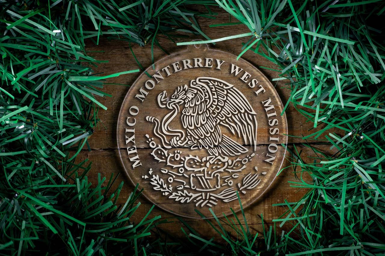 Mexico Monterrey West Mission Christmas Ornament - Latter-Day Saint LDS Missionary Gift - Book of Mormon