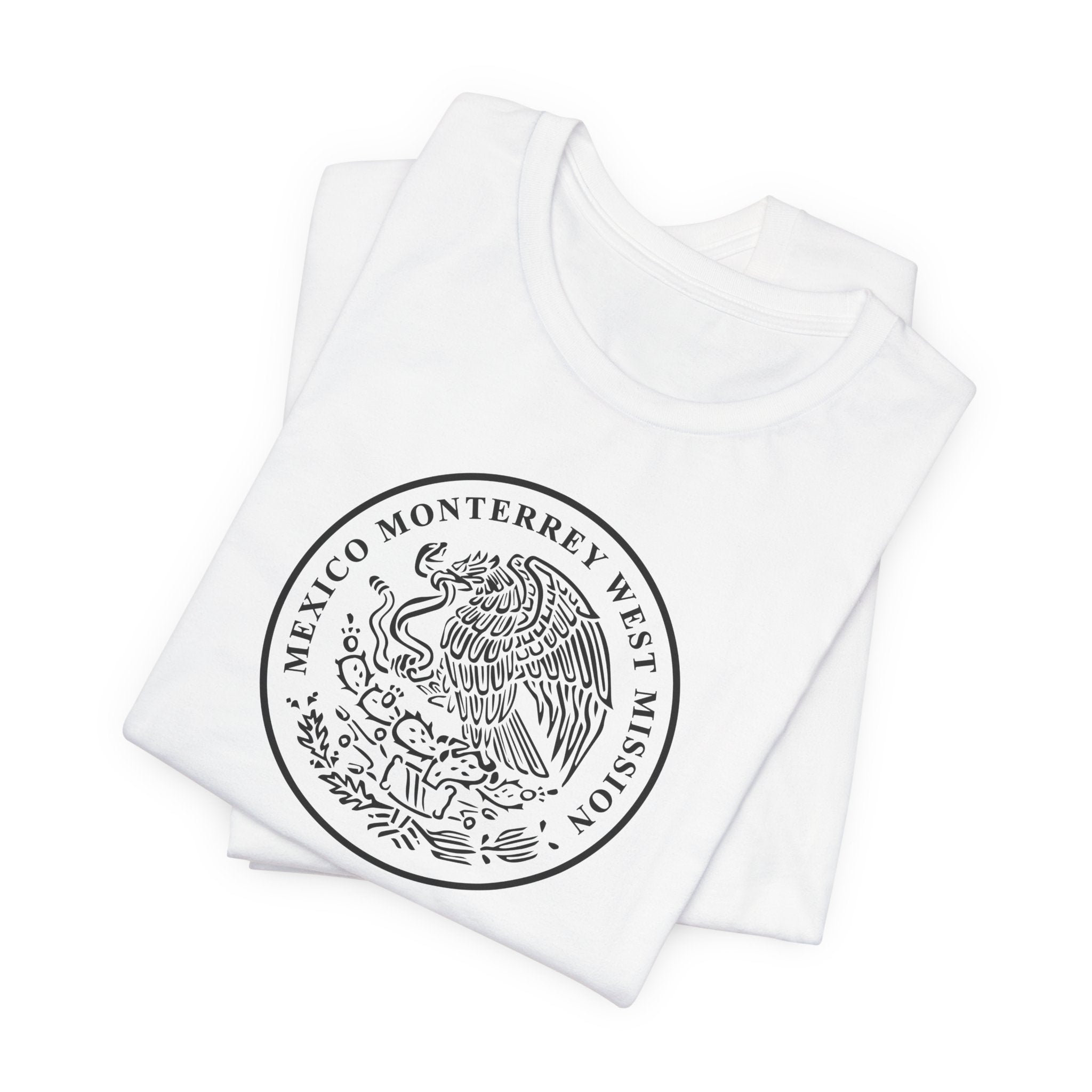 Mexico Monterrey West Mission Circular Monochrome Logo T-Shirt - Mission Wishlist - LDS Missionary Gift Store