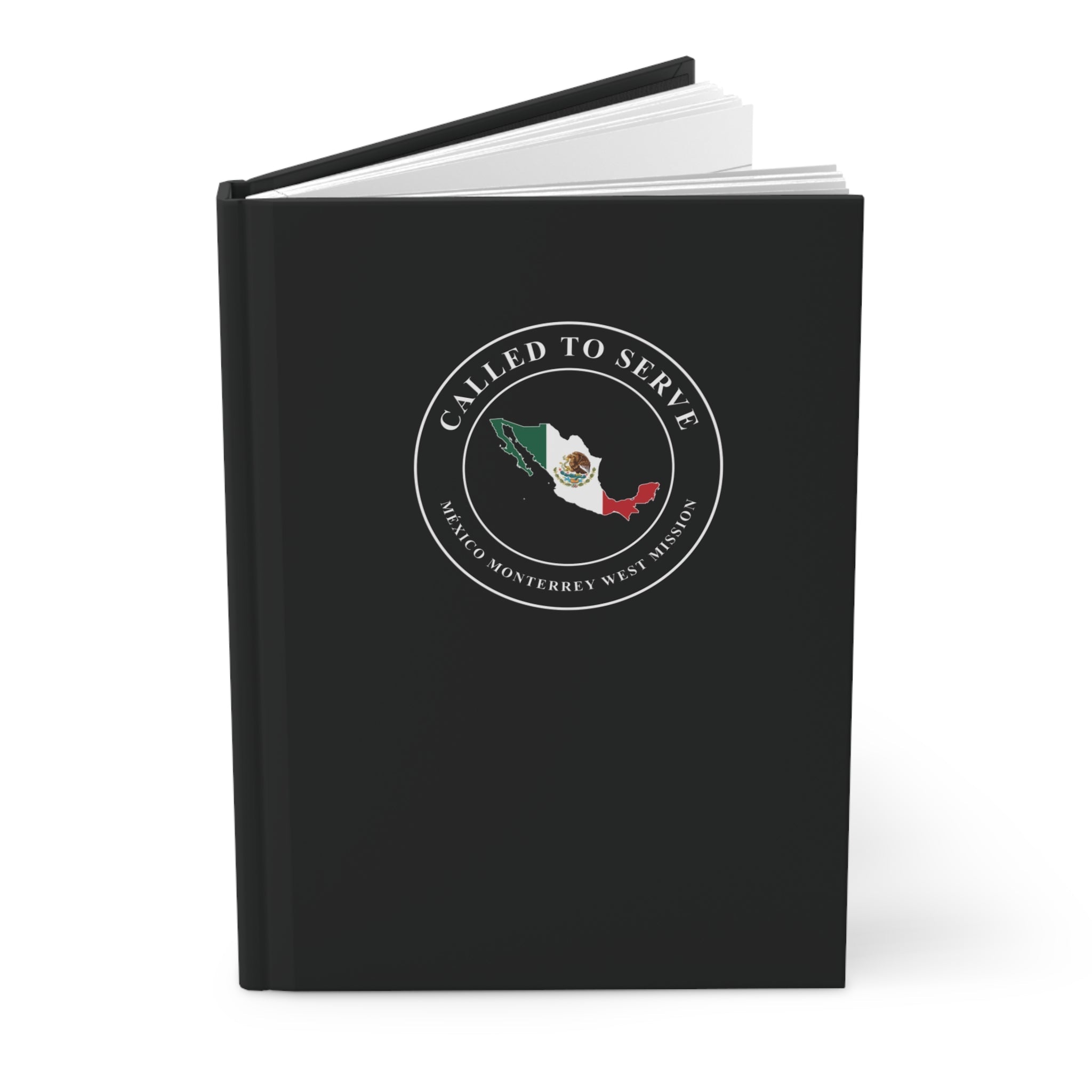 Mexico Monterrey West Mission Flag Map Called to Serve Black Hardcover Journal Matte - Latter-Day Saint LDS Missionary Gift - Book of Mormon