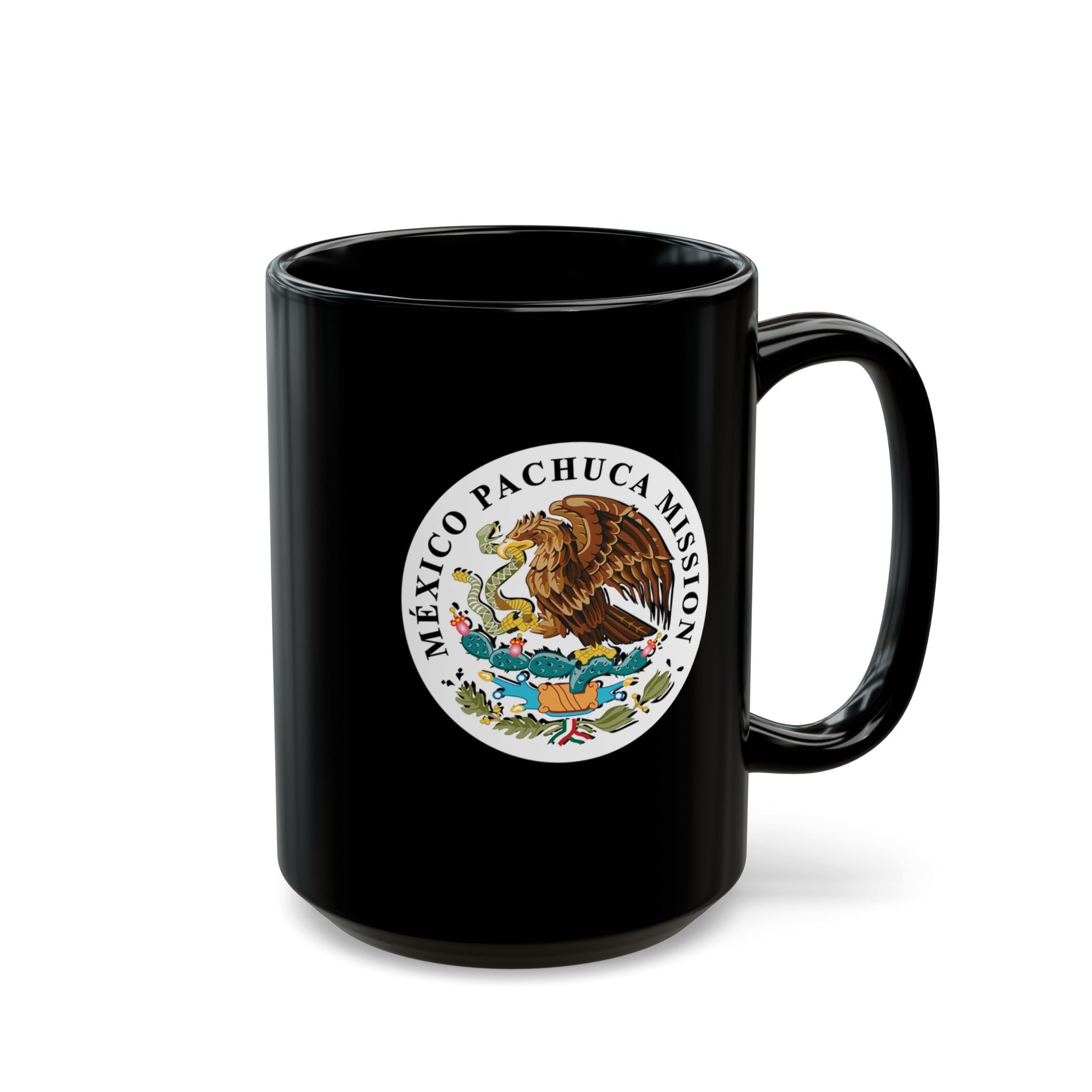 Mexico Pachuca Mission Circular Flag Black Ceramic Mug - Mission Wishlist - LDS Missionary Gift Store