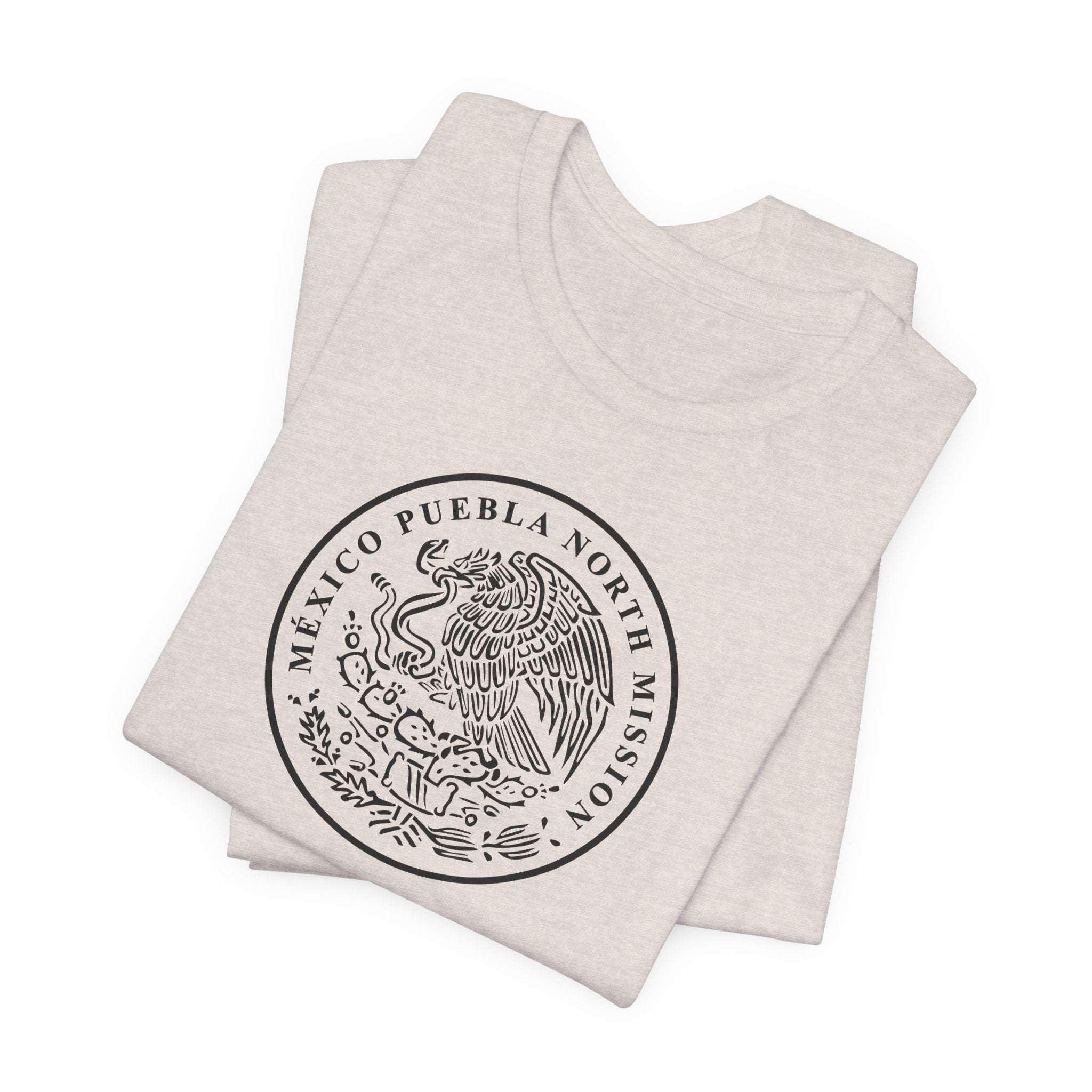 Mexico Puebla North Mission Circular Monochrome Logo T-Shirt - Mission Wishlist - LDS Missionary Gift Store