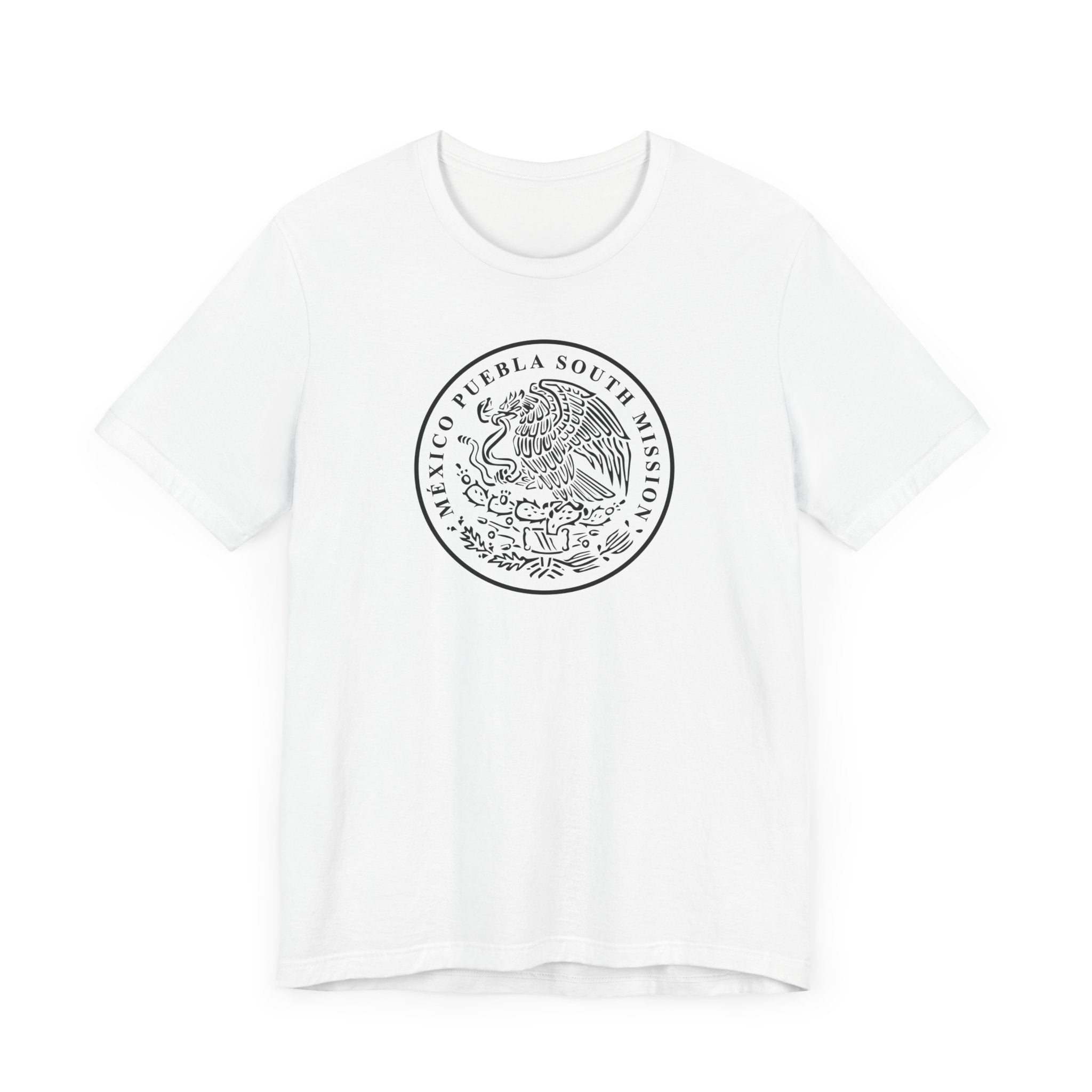 Mexico Puebla South Mission Circular Monochrome Logo T-Shirt - Mission Wishlist - LDS Missionary Gift Store
