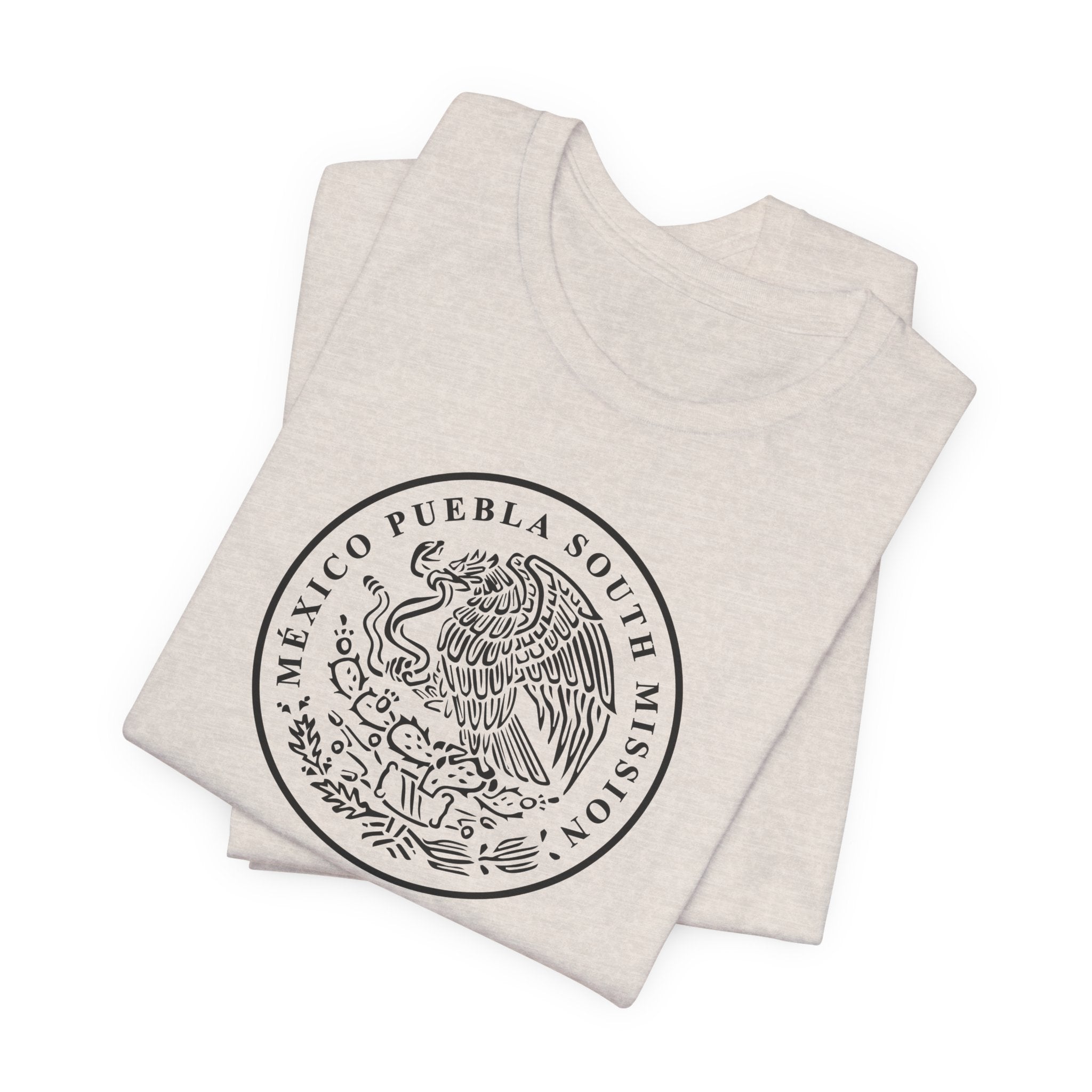 Mexico Puebla South Mission Circular Monochrome Logo T-Shirt - Mission Wishlist - LDS Missionary Gift Store
