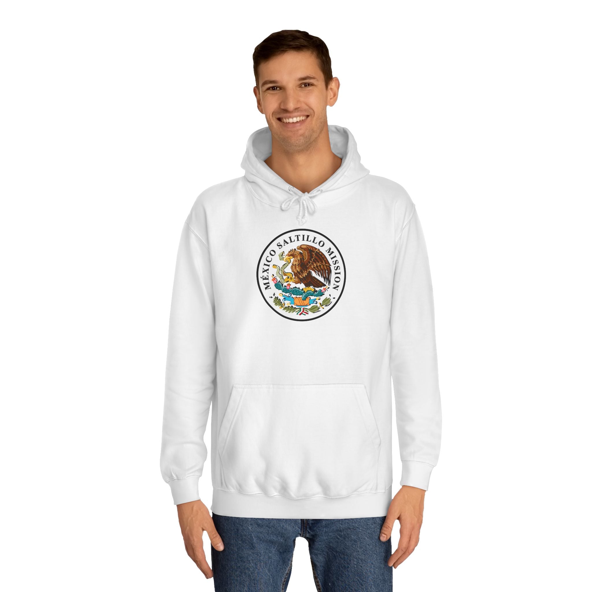 Mexico Saltillo Mission Flag Logo (White Border) College Hoodie - Mission Wishlist - LDS Missionary Gift Store