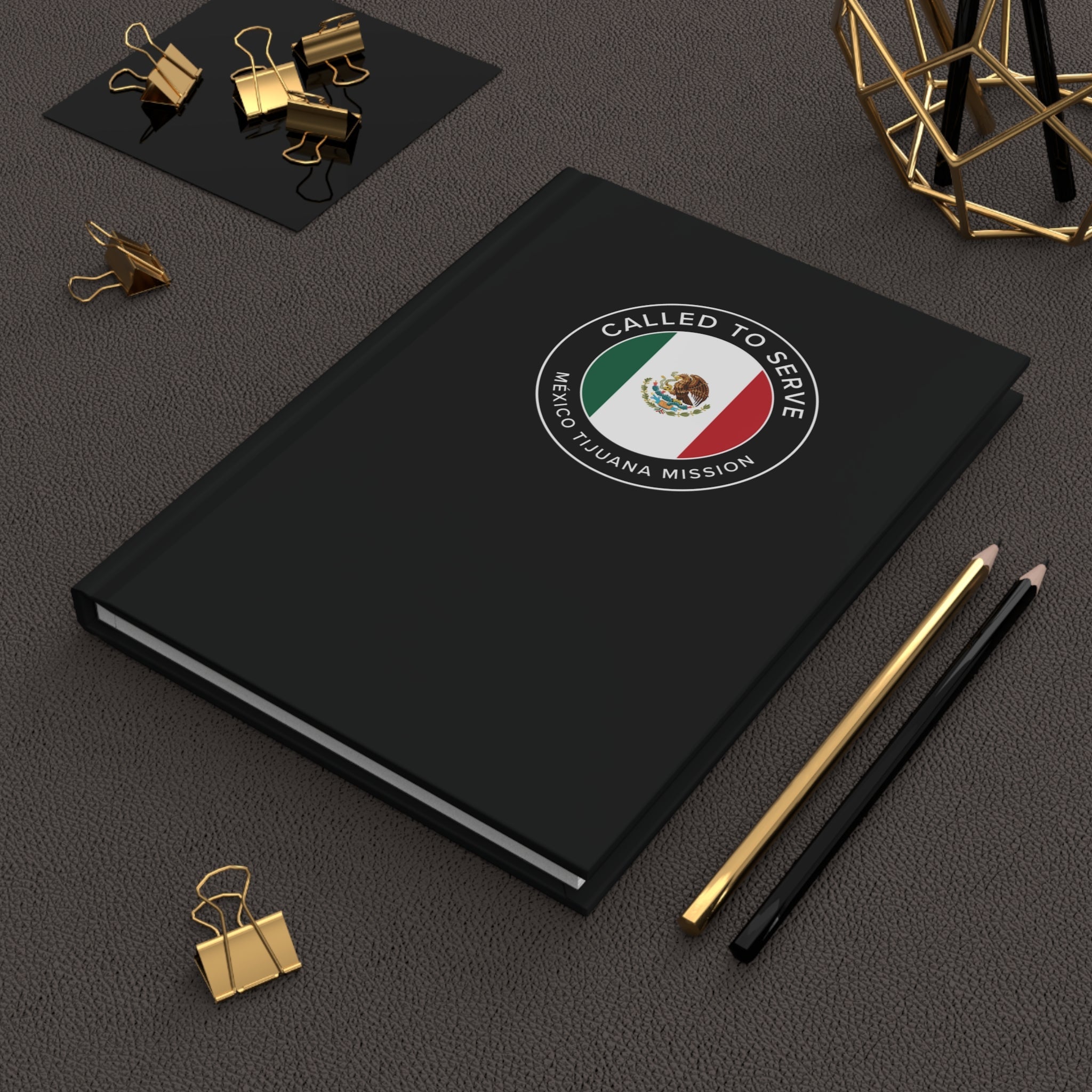 Mexico Tijuana Mission Circle Flag Called to Serve Black Hardcover Journal Matte - Mission Wishlist - LDS Missionary Gift Store