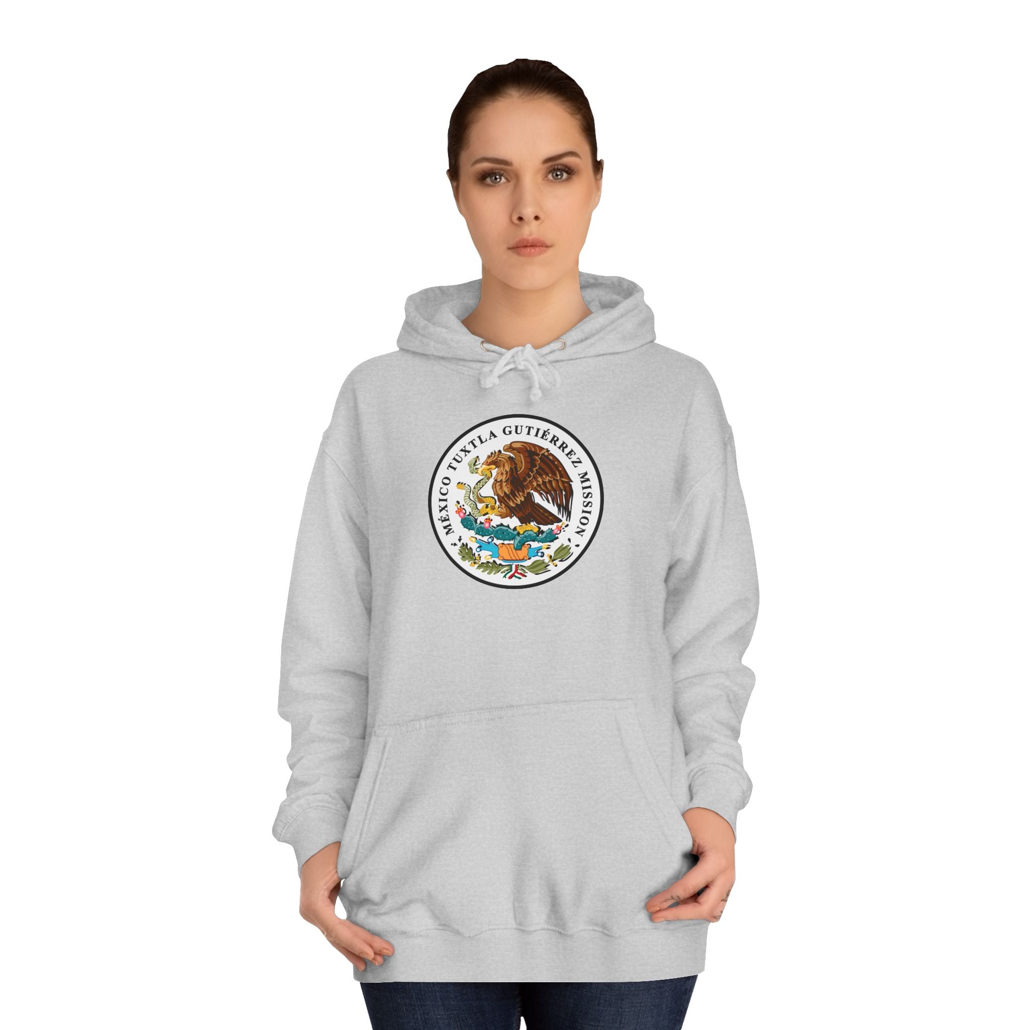 Mexico Tuxtla Gutierrez Mission Flag Logo (White Border) College Hoodie - Mission Wishlist - LDS Missionary Gift Store