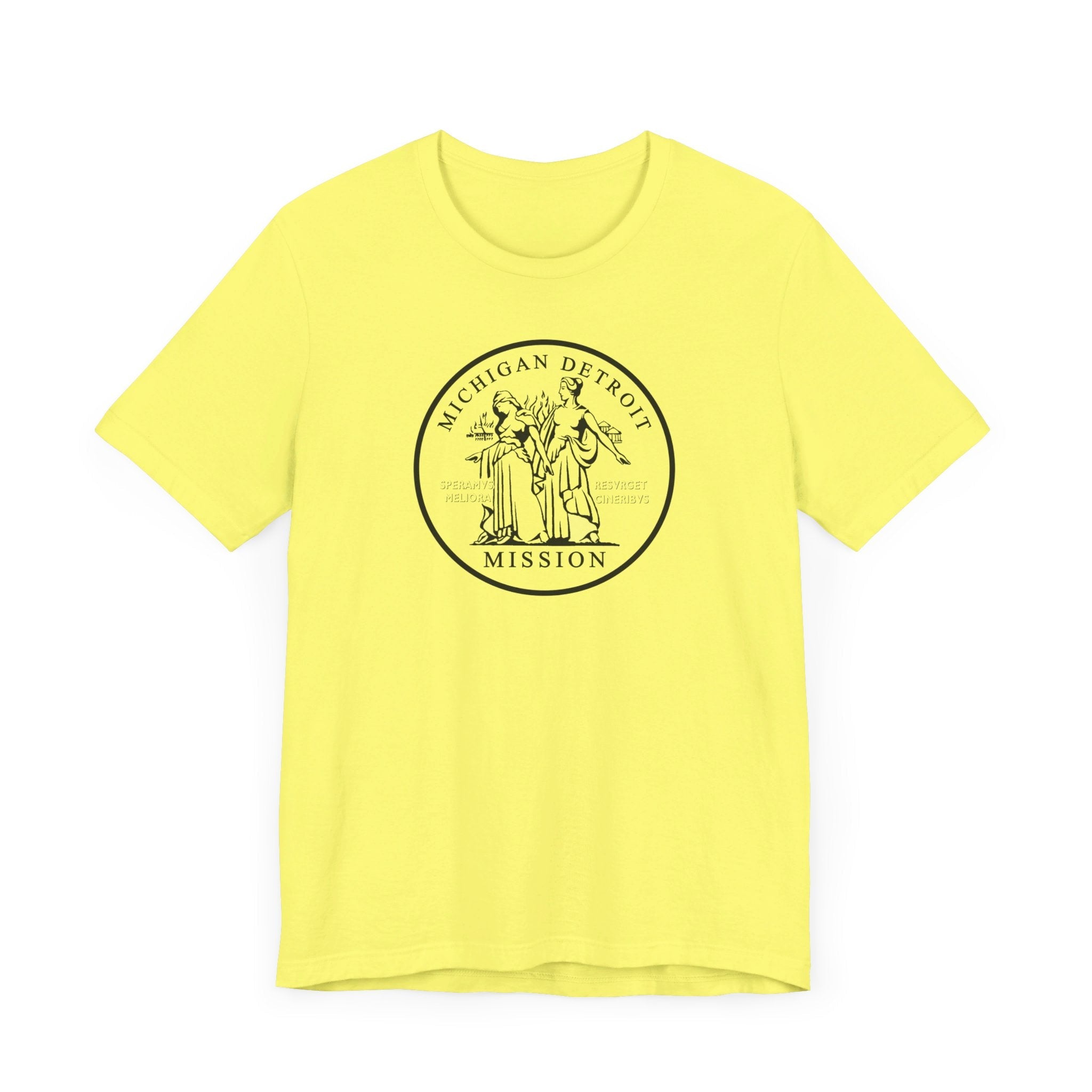 Michigan Detroit Mission Circular Monochrome Logo T-Shirt - Latter-Day Saint LDS Missionary Gift - Book of Mormon