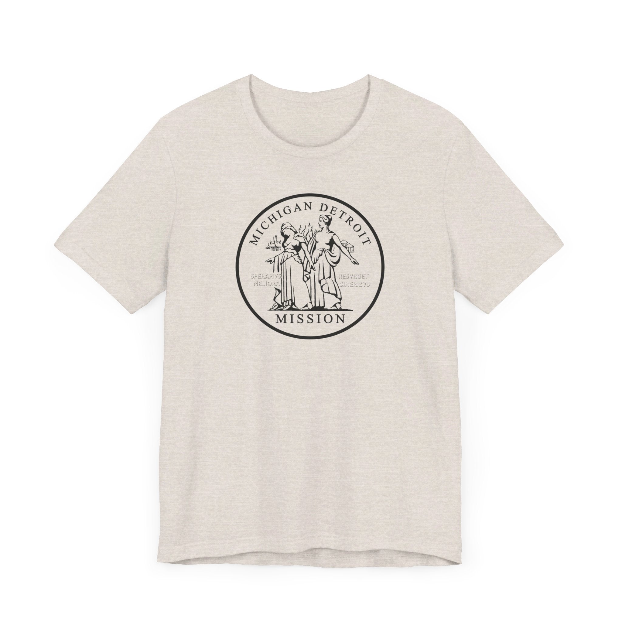 Michigan Detroit Mission Circular Monochrome Logo T-Shirt - Latter-Day Saint LDS Missionary Gift - Book of Mormon
