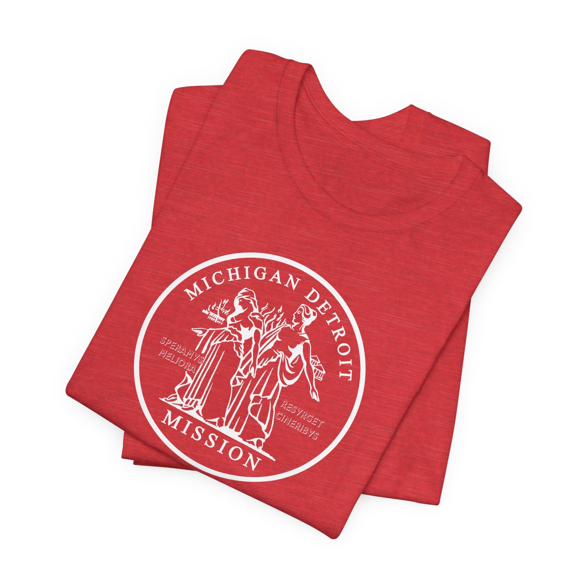 Michigan Detroit Mission Circular Monochrome Logo T-Shirt - Latter-Day Saint LDS Missionary Gift - Book of Mormon