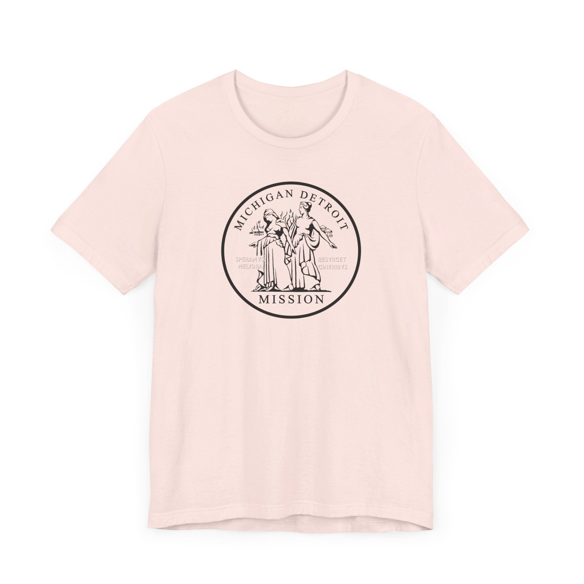 Michigan Detroit Mission Circular Monochrome Logo T-Shirt - Latter-Day Saint LDS Missionary Gift - Book of Mormon