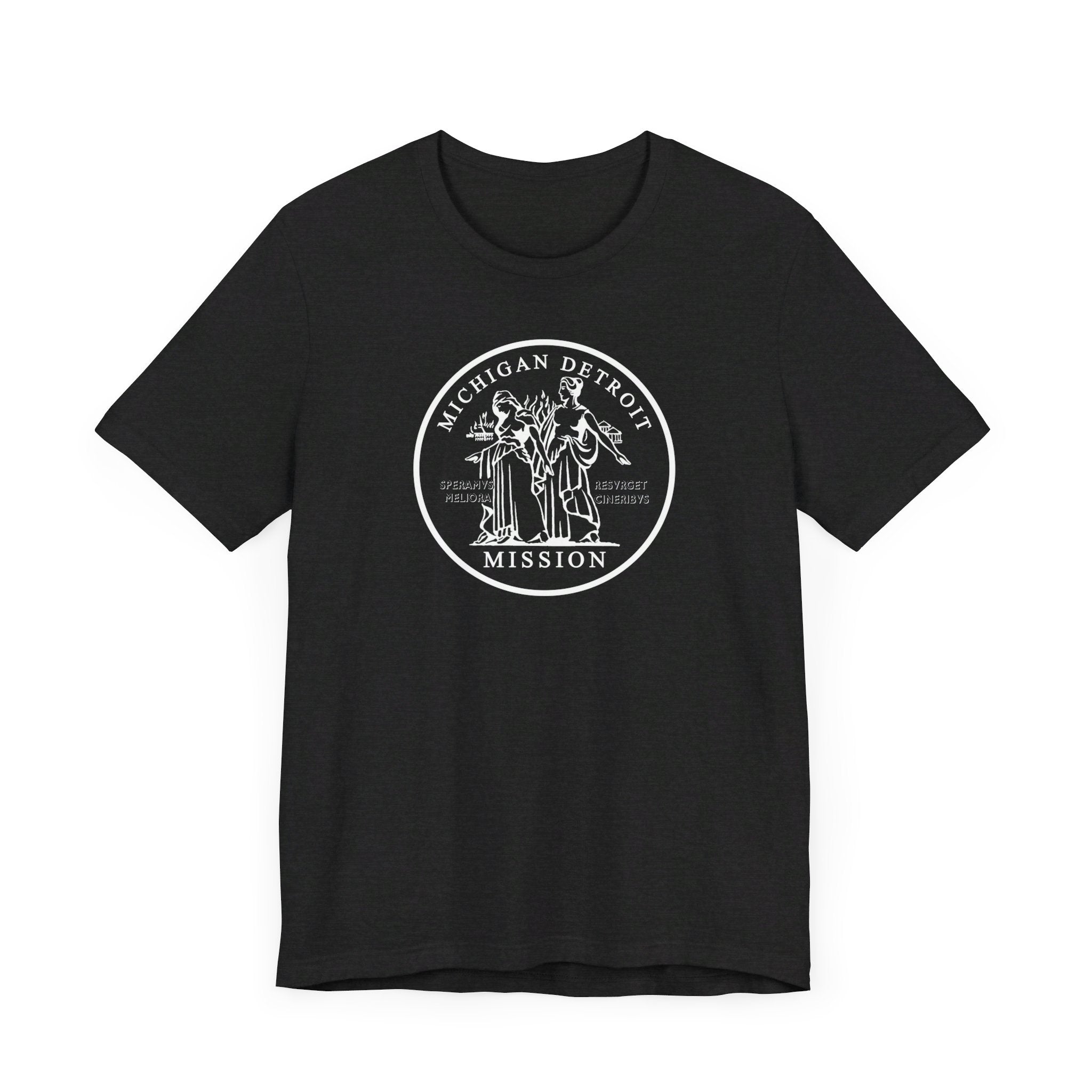 Michigan Detroit Mission Circular Monochrome Logo T-Shirt - Latter-Day Saint LDS Missionary Gift - Book of Mormon