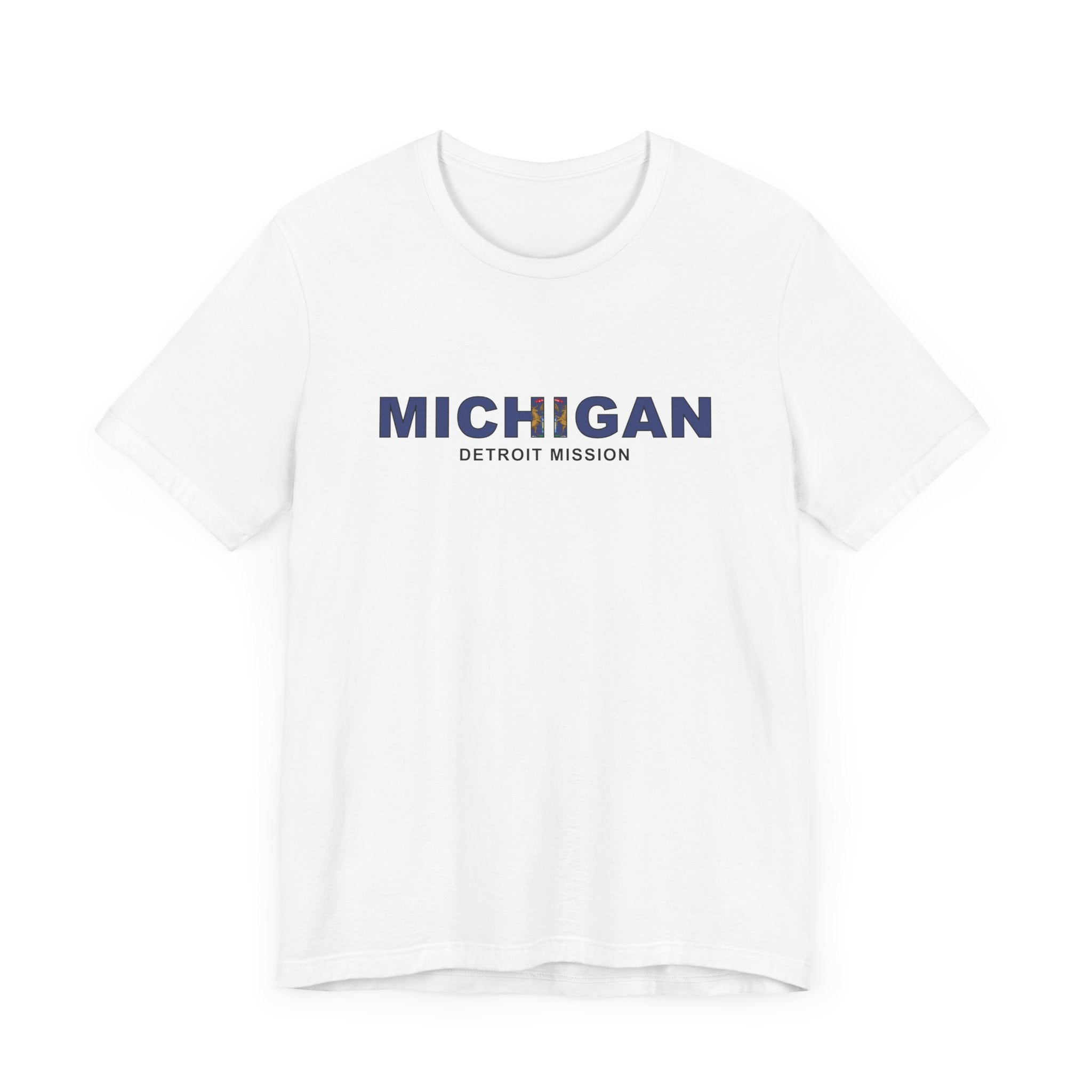 Michigan Detroit Mission Flag Title T-shirt - Mission Wishlist - LDS Missionary Gift Store