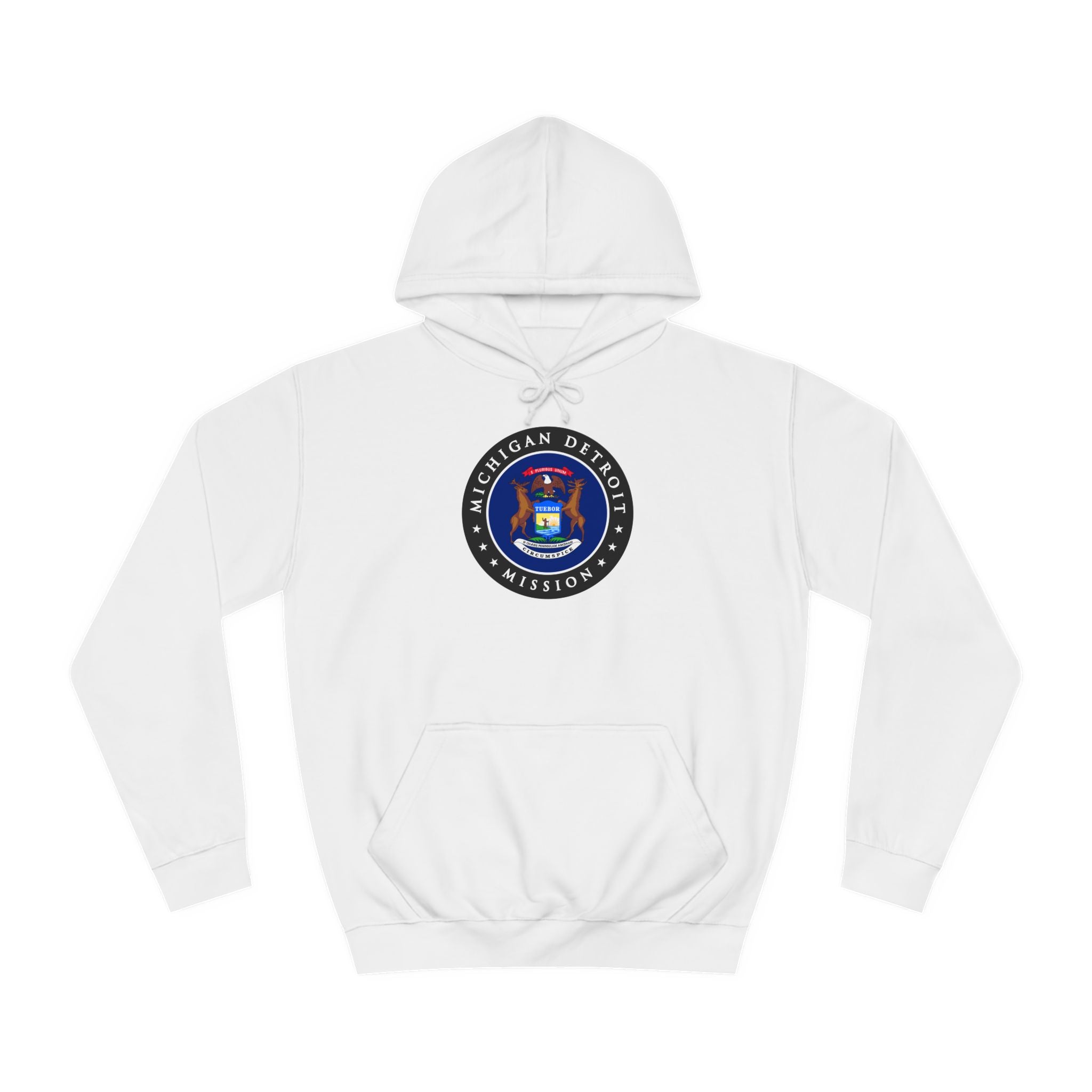 Michigan Detroit Mission State Flag Logo (Black Border) College Hoodie - Mission Wishlist - LDS Missionary Gift Store