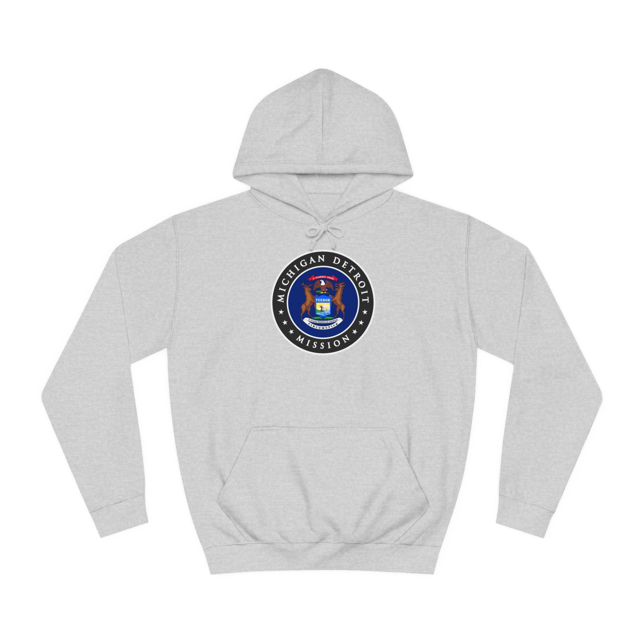 Michigan Detroit Mission State Flag Logo (Black Border) College Hoodie - Mission Wishlist - LDS Missionary Gift Store