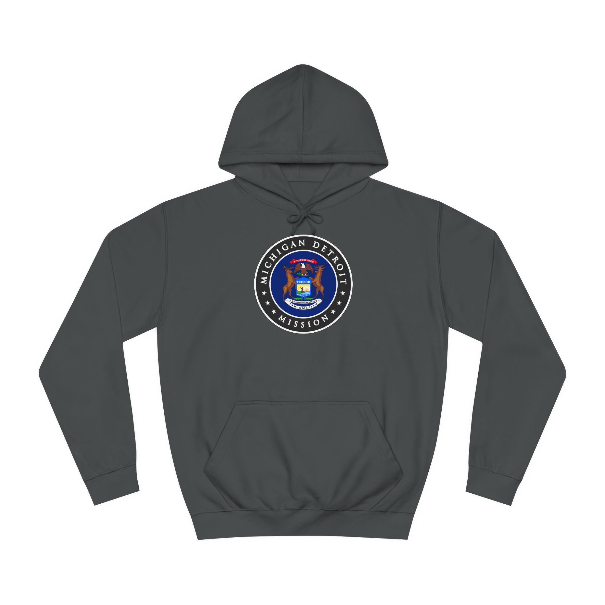 Michigan Detroit Mission State Flag Logo (Black Border) College Hoodie - Mission Wishlist - LDS Missionary Gift Store