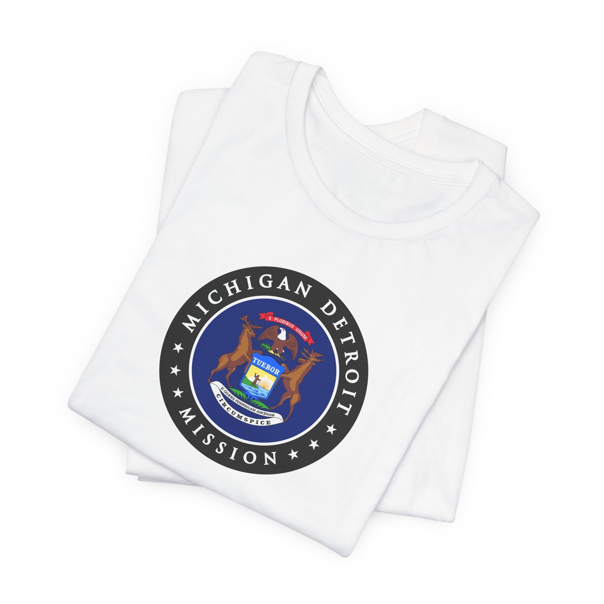Michigan Detroit Mission State Flag Logo (Black Border) T-shirt - Mission Wishlist - LDS Missionary Gift Store