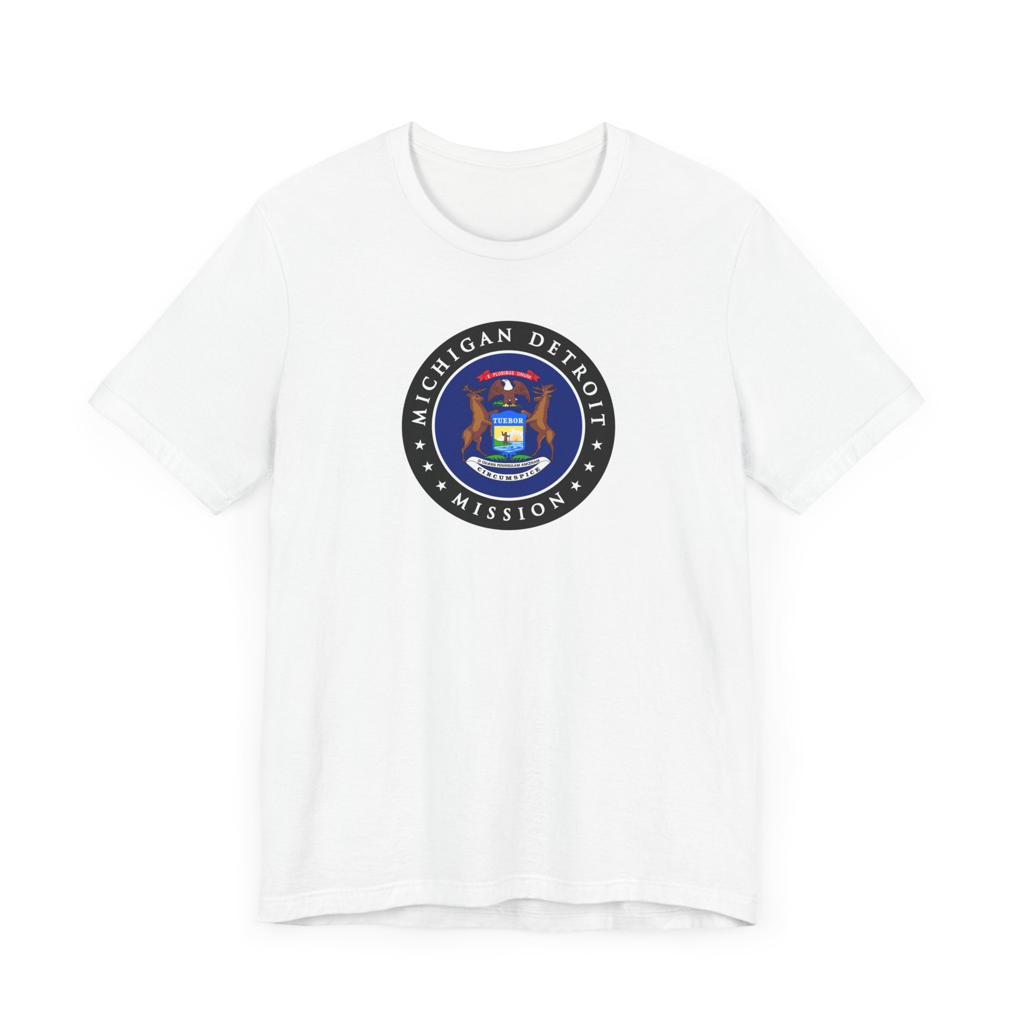 Michigan Detroit Mission State Flag Logo (Black Border) T-shirt - Mission Wishlist - LDS Missionary Gift Store