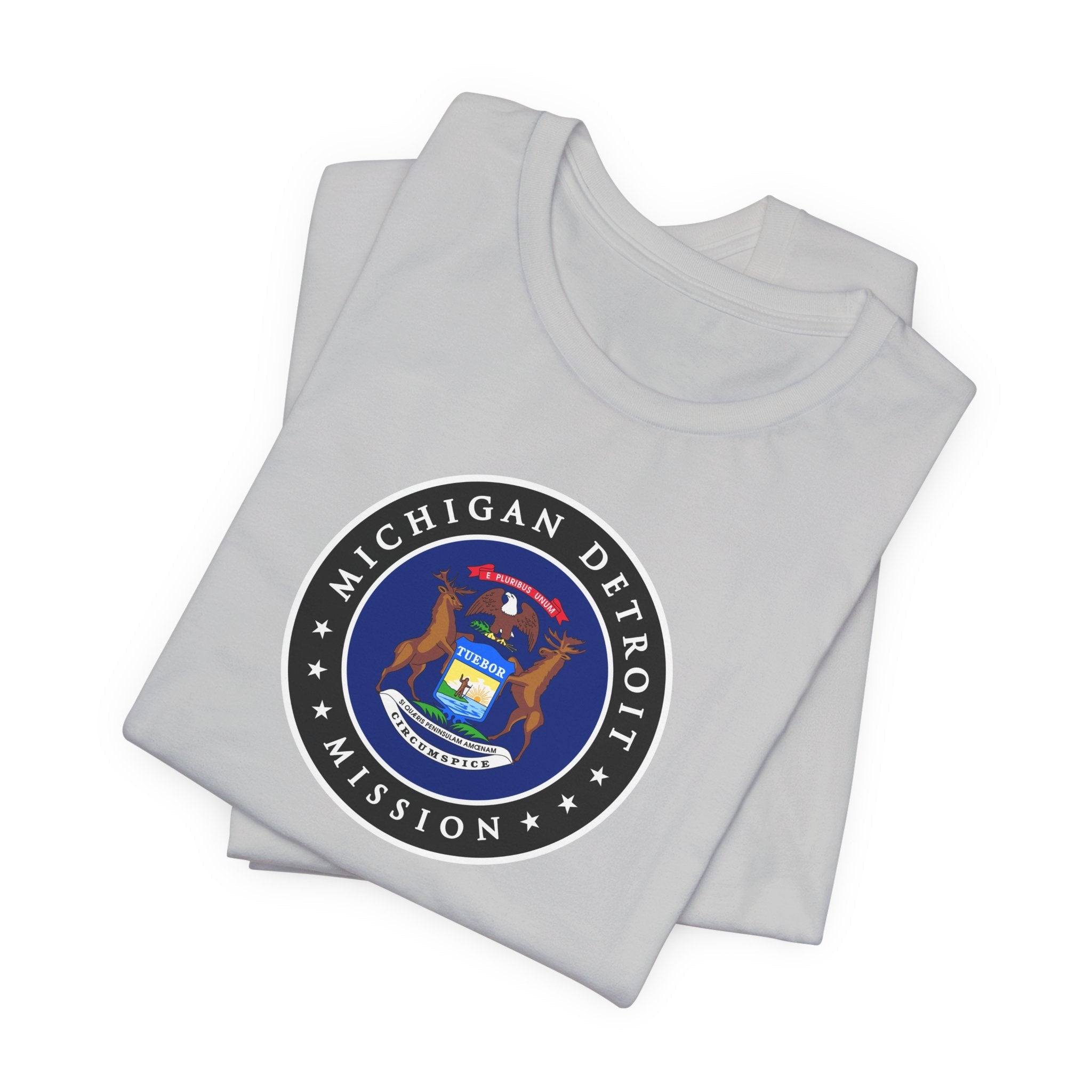 Michigan Detroit Mission State Flag Logo (Black Border) T-shirt - Mission Wishlist - LDS Missionary Gift Store