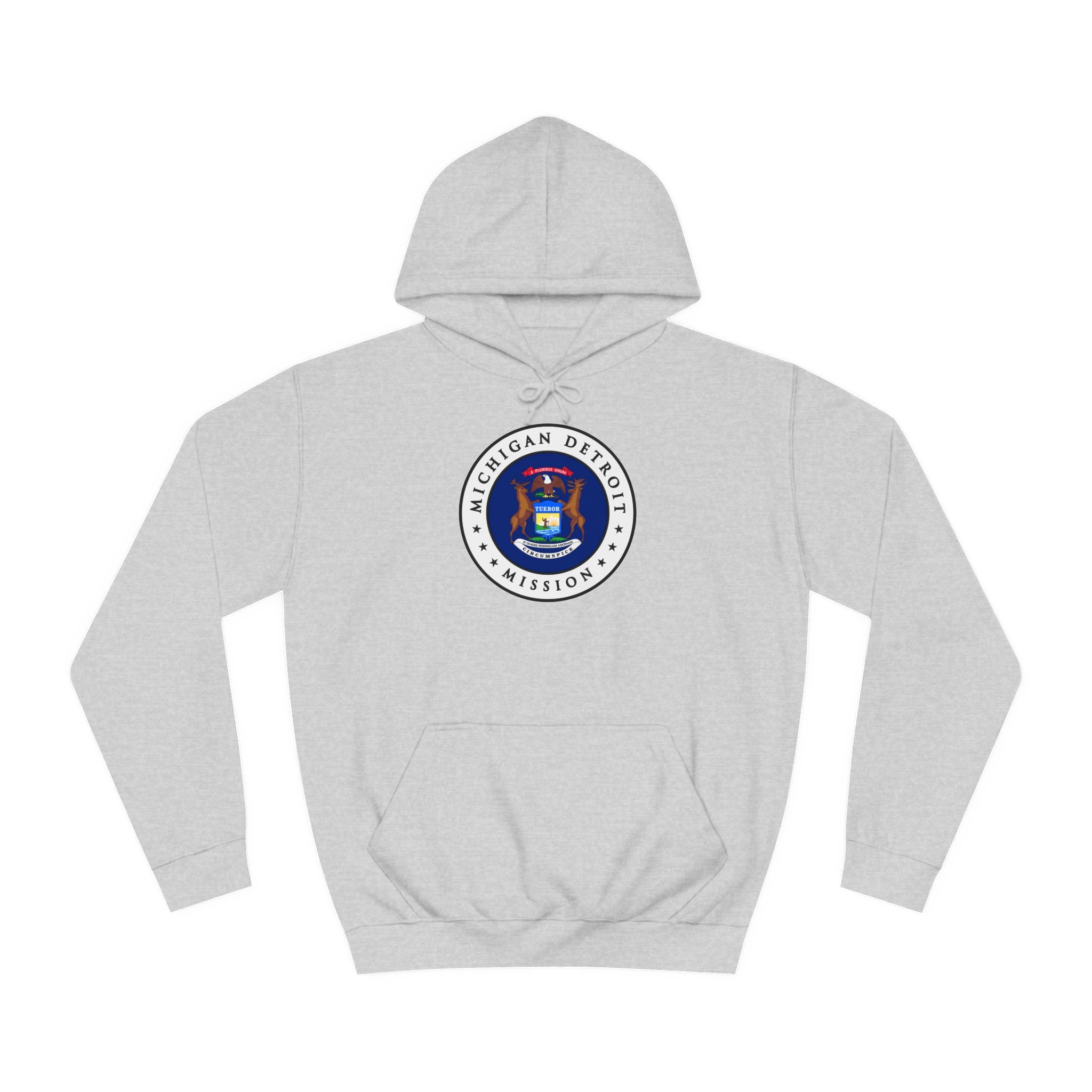 Michigan Detroit Mission State Flag Logo (White Border) College Hoodie - Mission Wishlist - LDS Missionary Gift Store
