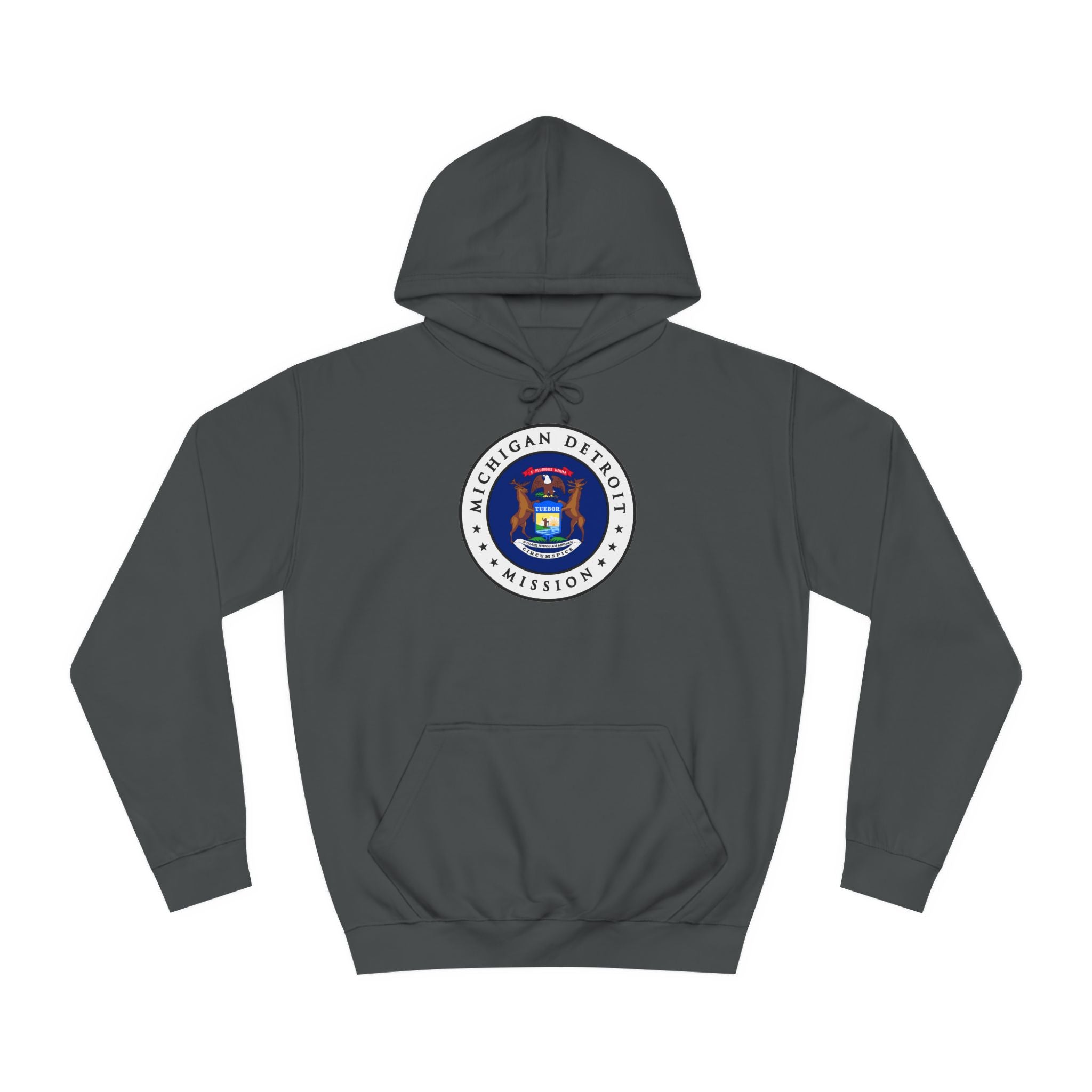 Michigan Detroit Mission State Flag Logo (White Border) College Hoodie - Mission Wishlist - LDS Missionary Gift Store