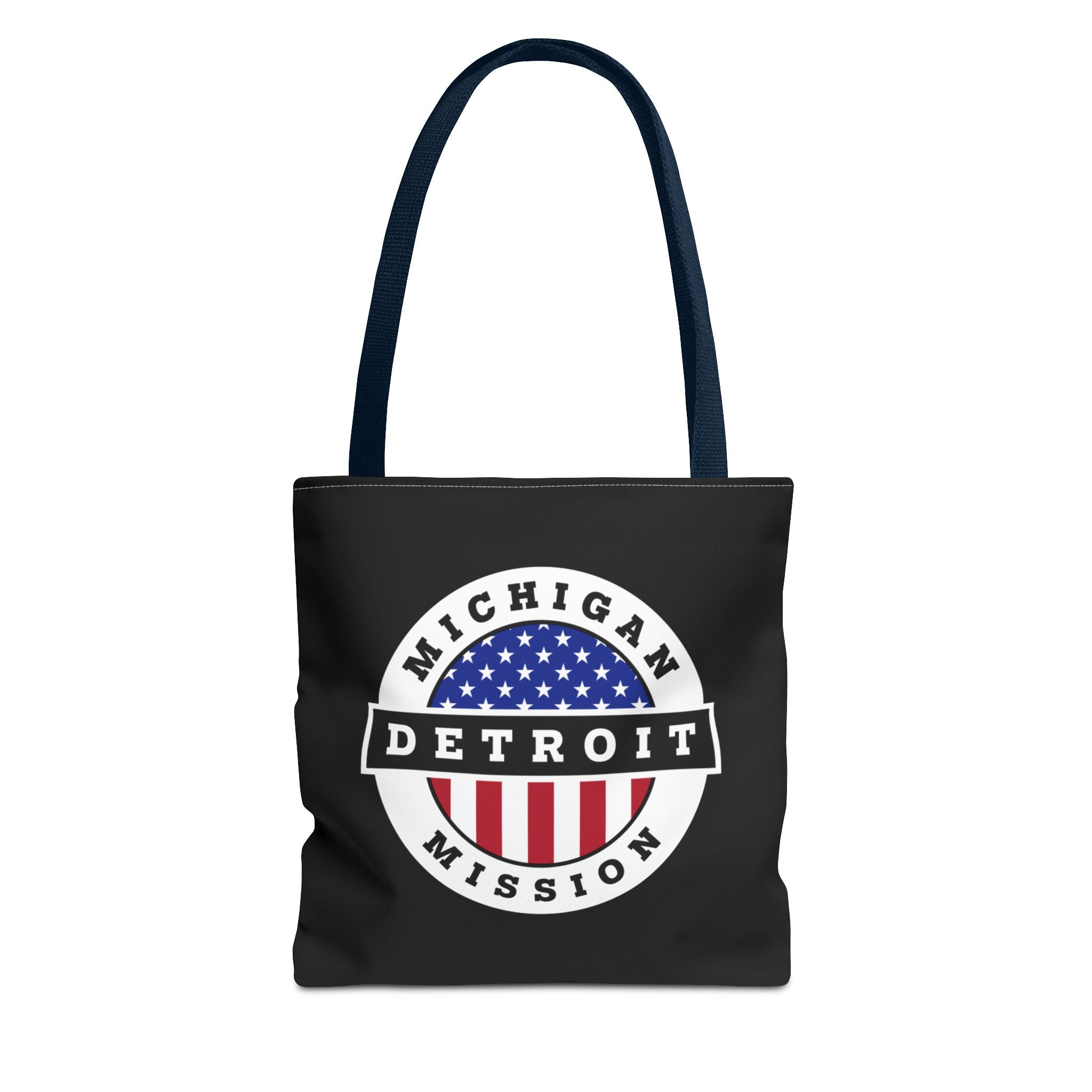 Michigan Detroit Mission USA Flag Logo Tote Bag Black - Mission Wishlist - LDS Missionary Gift Store