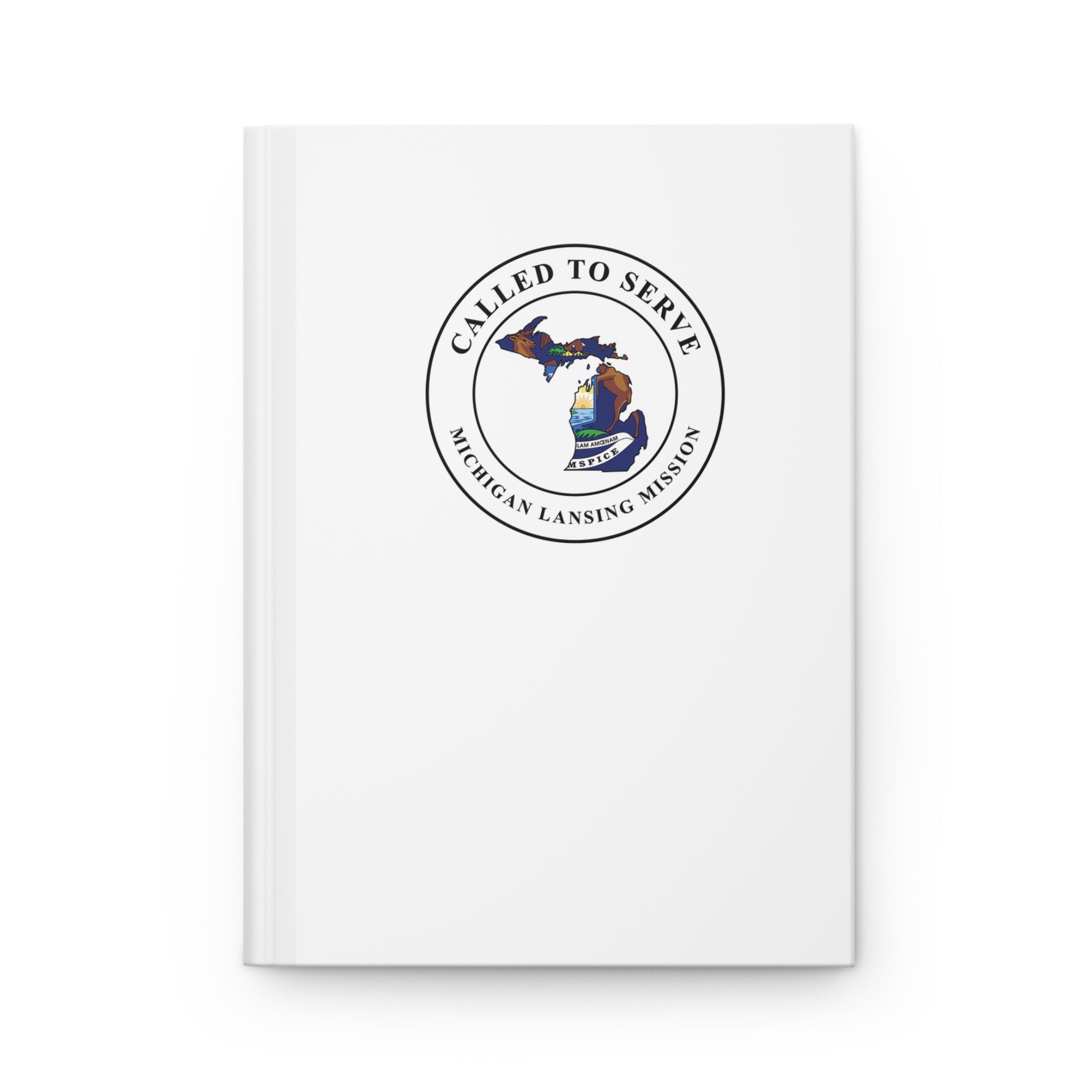 Michigan Lansing Mission Flag Map Called to Serve White Hardcover Journal Matte - Mission Wishlist - LDS Missionary Gift Store
