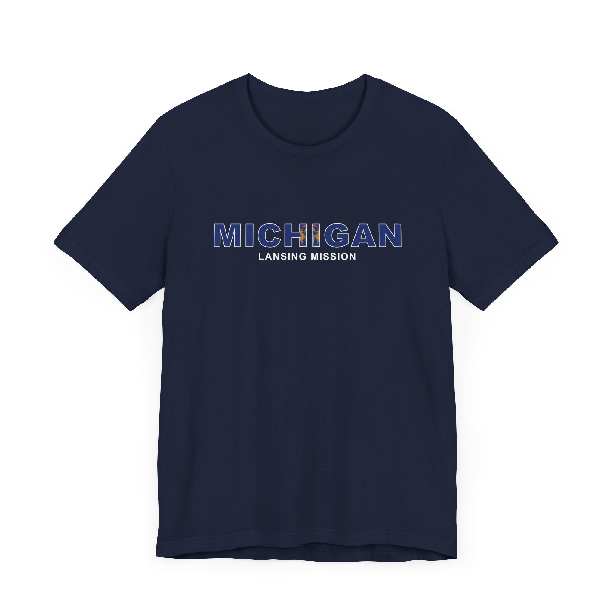 Michigan Lansing Mission Flag Title T-shirt - Mission Wishlist - LDS Missionary Gift Store