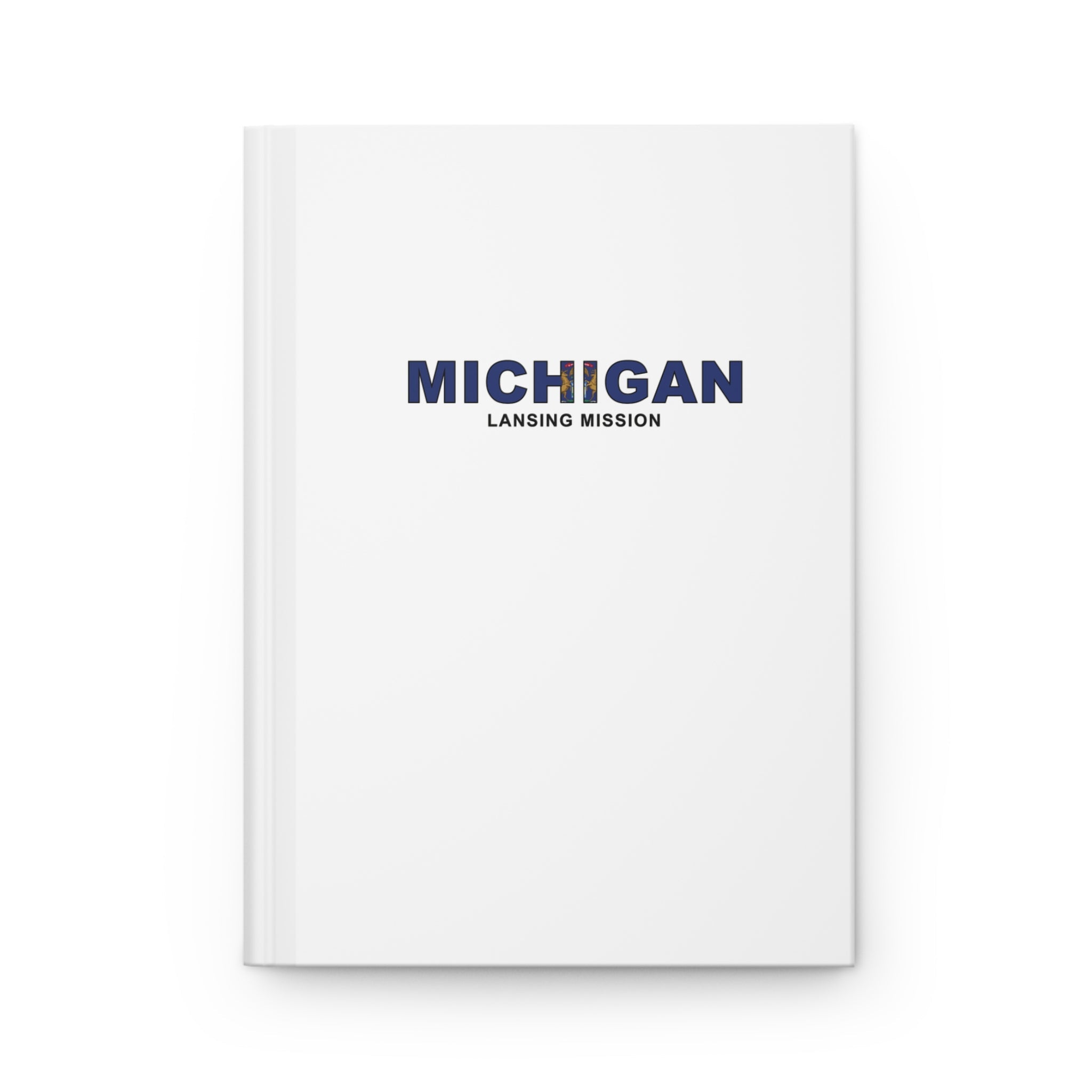 Michigan Lansing Mission Flag Title White Hardcover Journal Matte - Mission Wishlist - LDS Missionary Gift Store