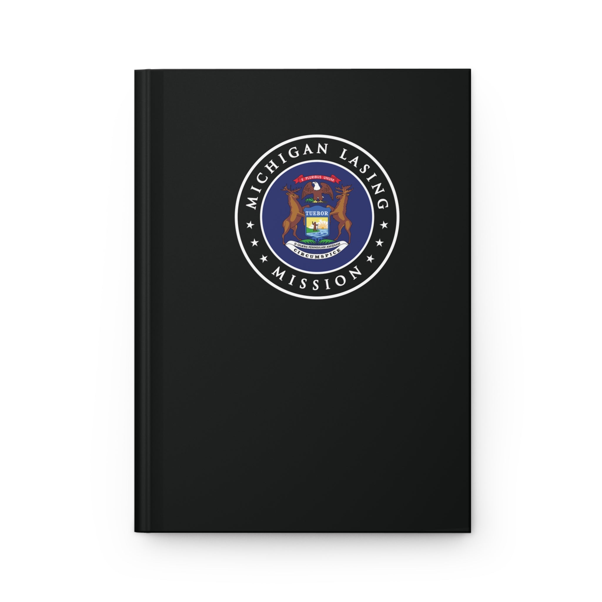 Michigan Lansing Mission Logo Design Black Hardcover Journal Matte - Latter-Day Saint LDS Missionary Gift - Book of Mormon