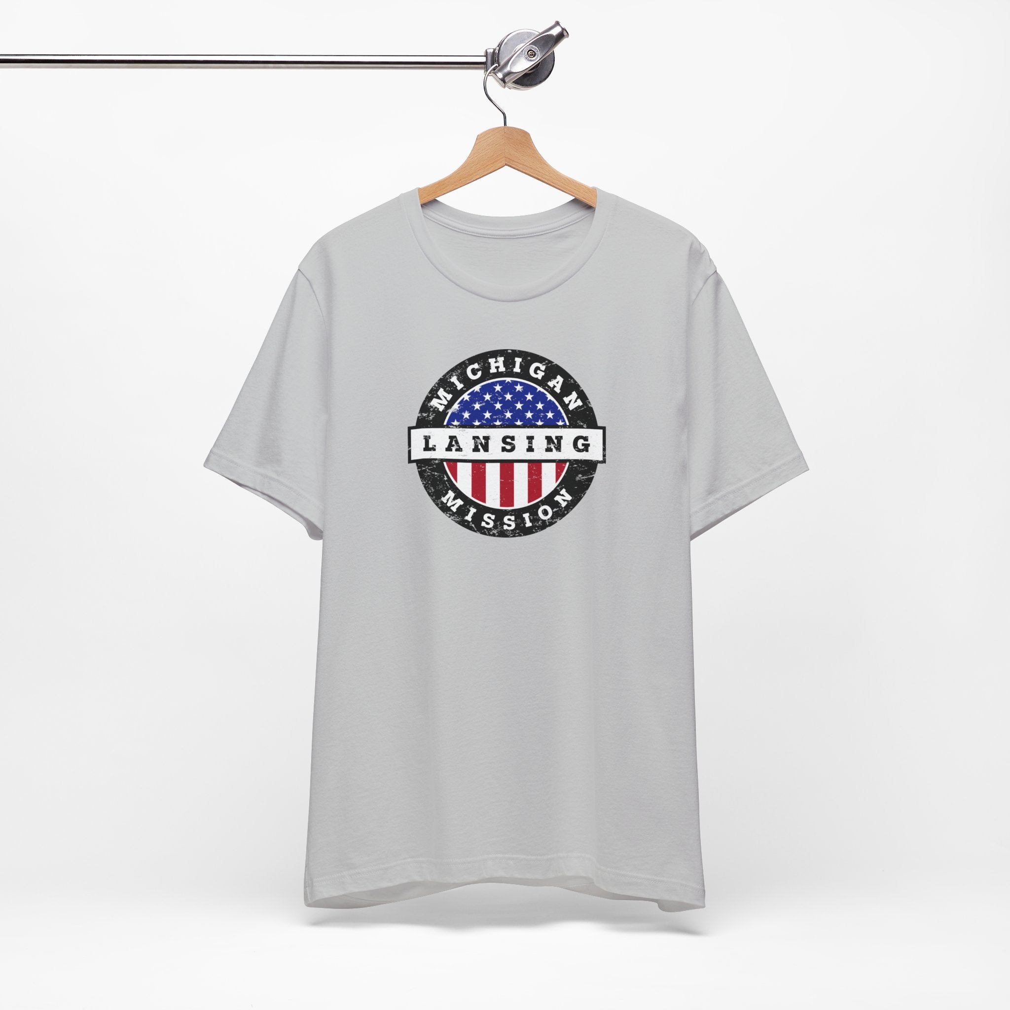 Michigan Lansing Mission Vintage Circular USA Flag T-Shirt - Mission Wishlist - LDS Missionary Gift Store