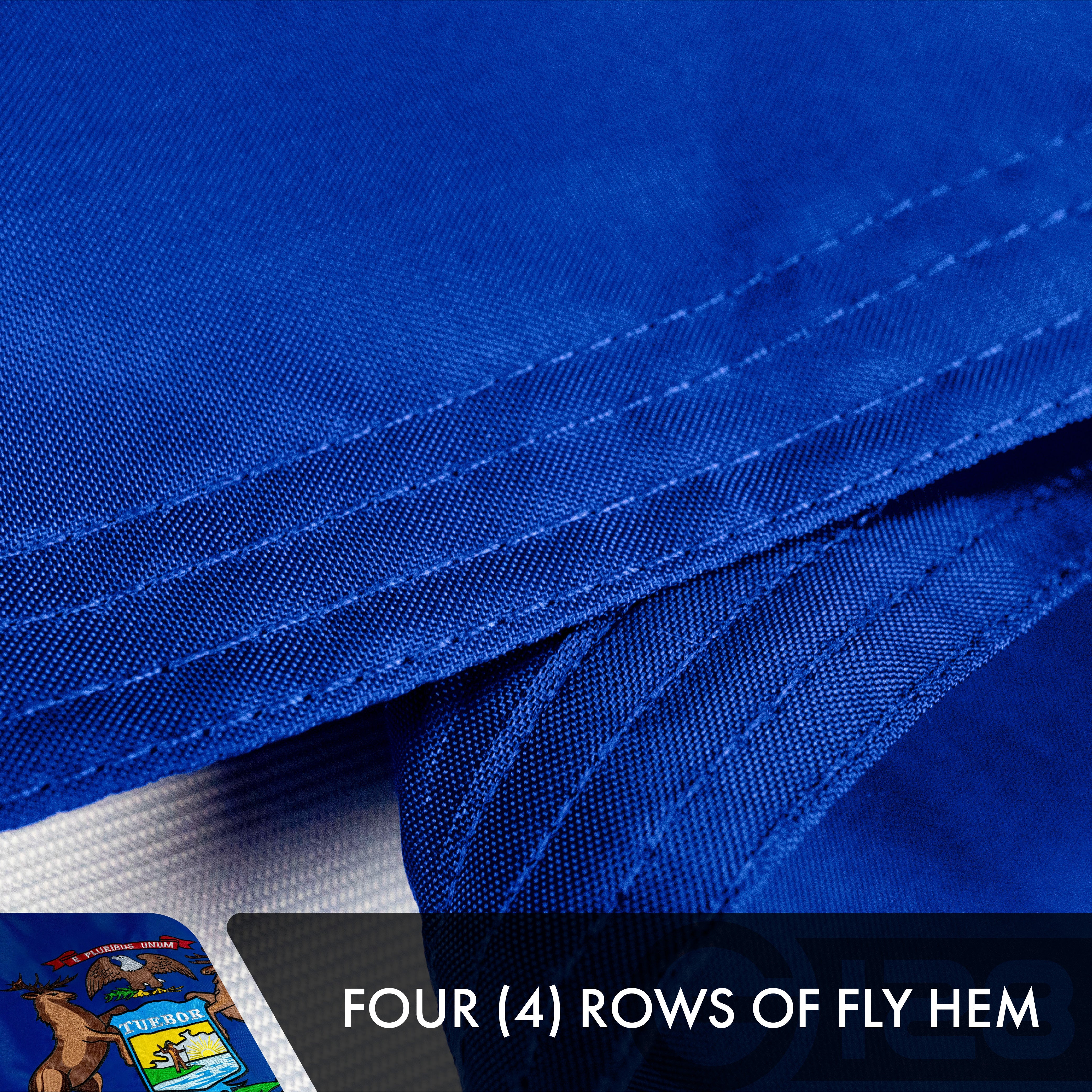 Michigan State Flag 210D Embroidered Polyester 3x5 Ft - Double Sided 2ply