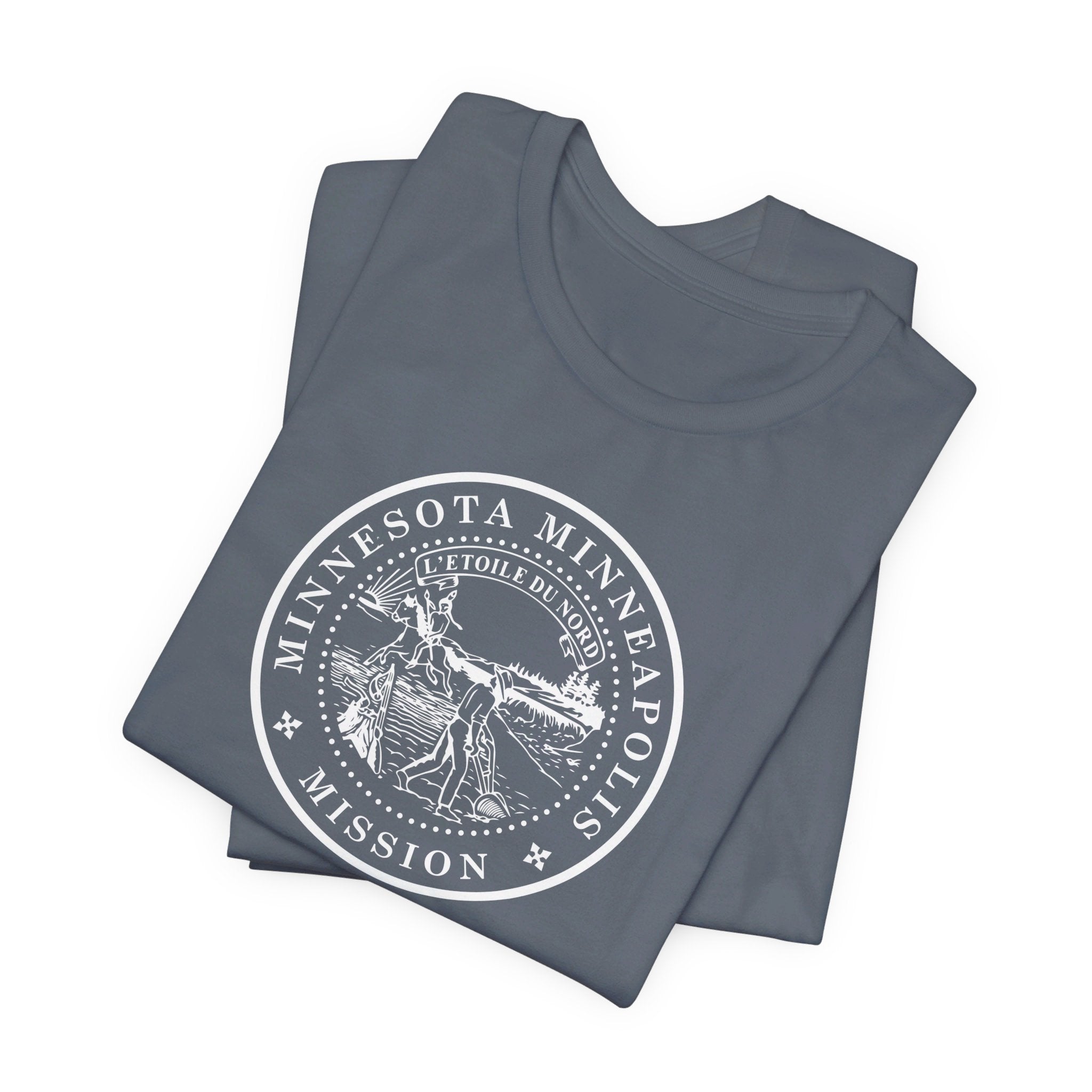 Minnesota Minneapolis Mission Circular Monochrome Logo T-Shirt - Mission Wishlist - LDS Missionary Gift Store