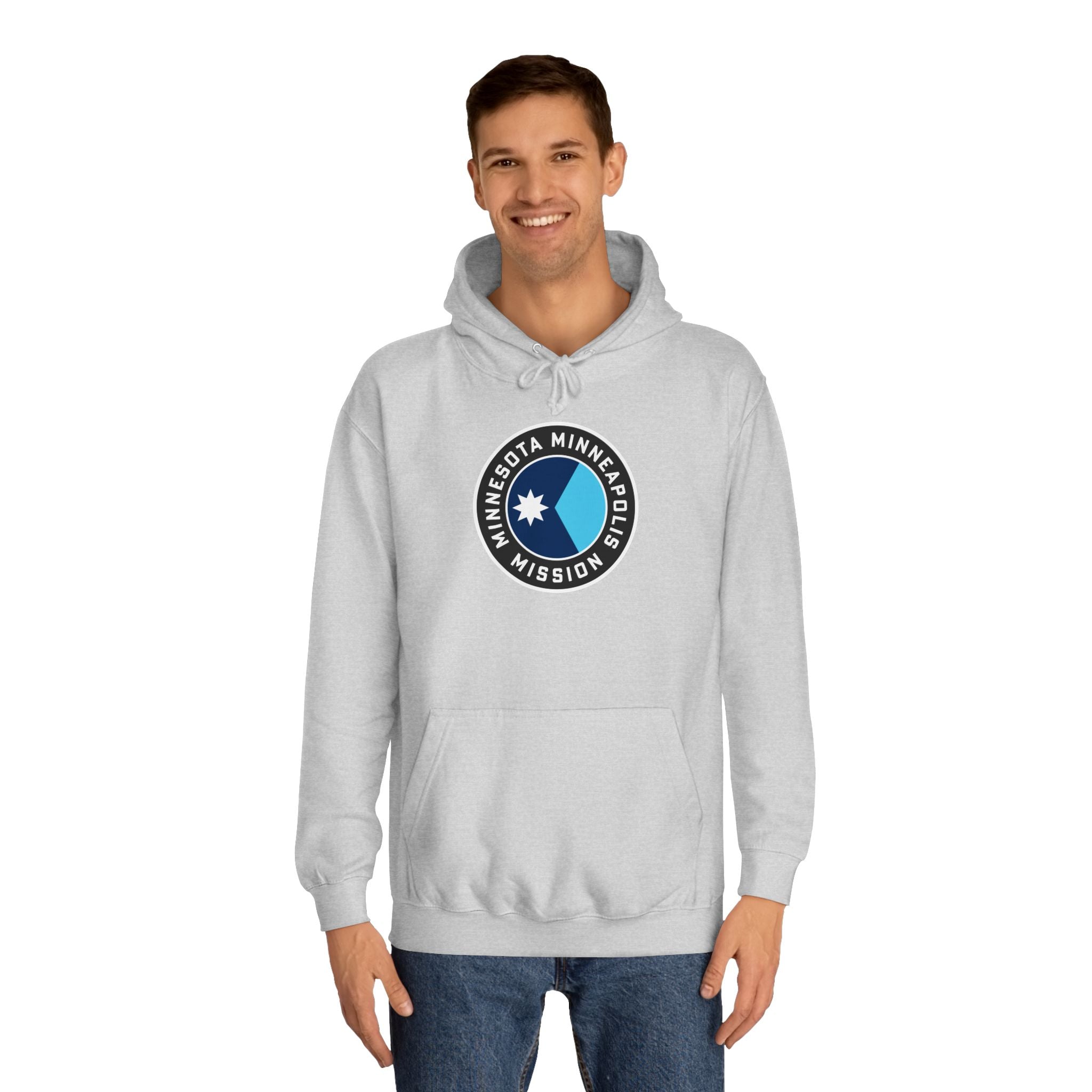 Minnesota Minneapolis Mission State Flag Logo (Black Border) College Hoodie - Mission Wishlist - LDS Missionary Gift Store