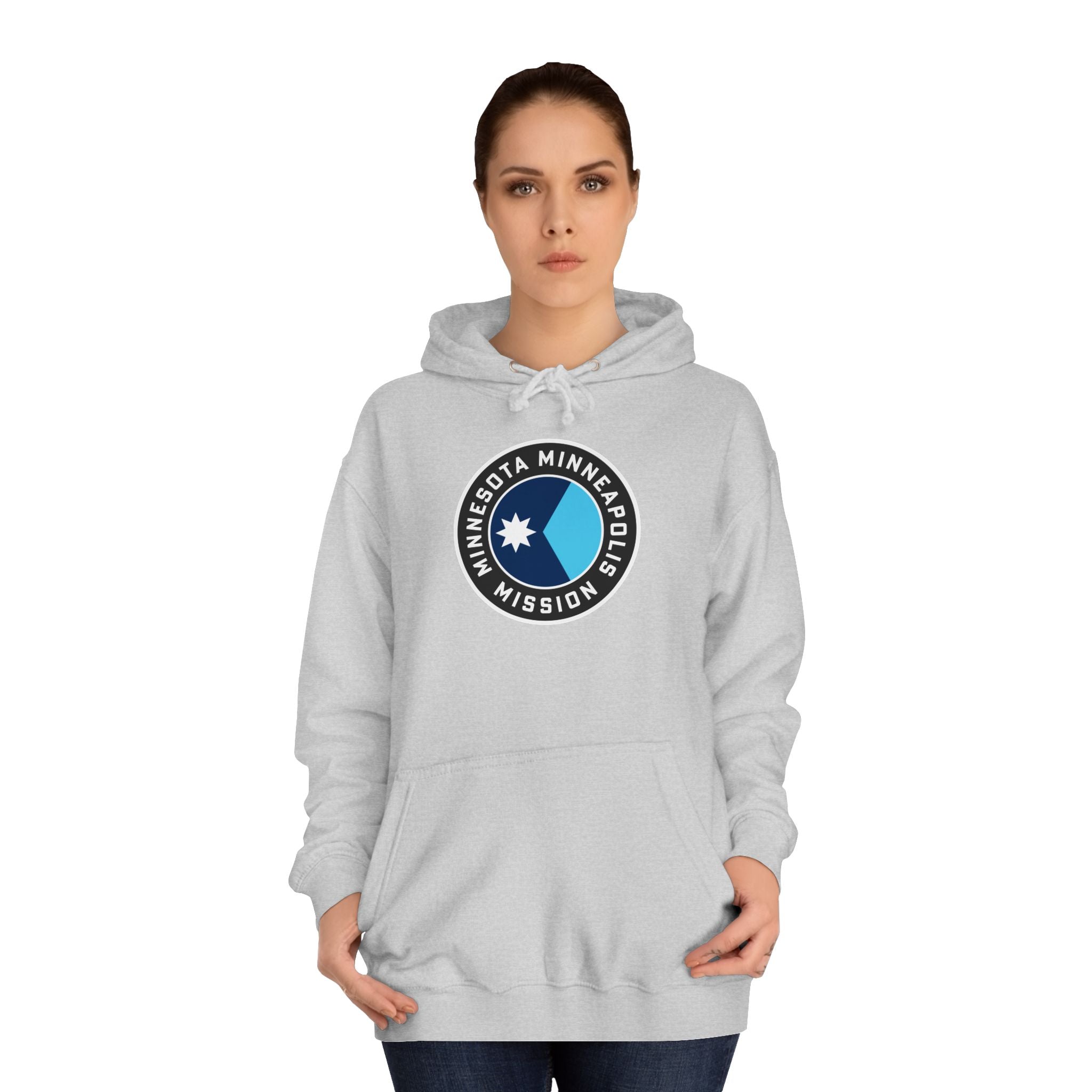 Minnesota Minneapolis Mission State Flag Logo (Black Border) College Hoodie - Mission Wishlist - LDS Missionary Gift Store