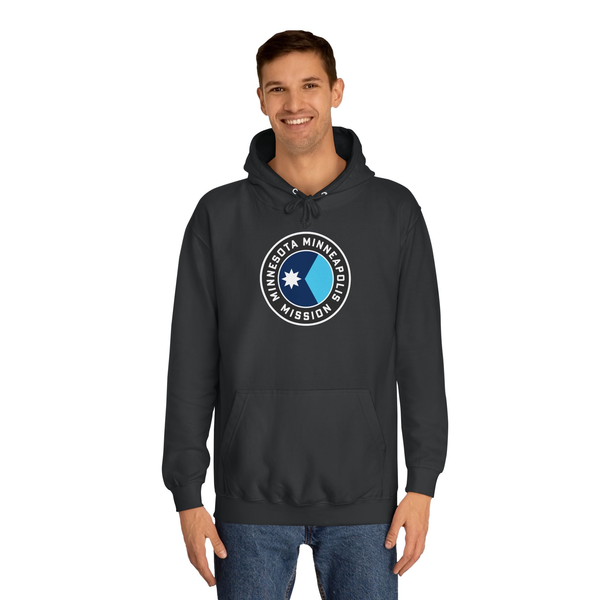 Minnesota Minneapolis Mission State Flag Logo (Black Border) College Hoodie - Mission Wishlist - LDS Missionary Gift Store