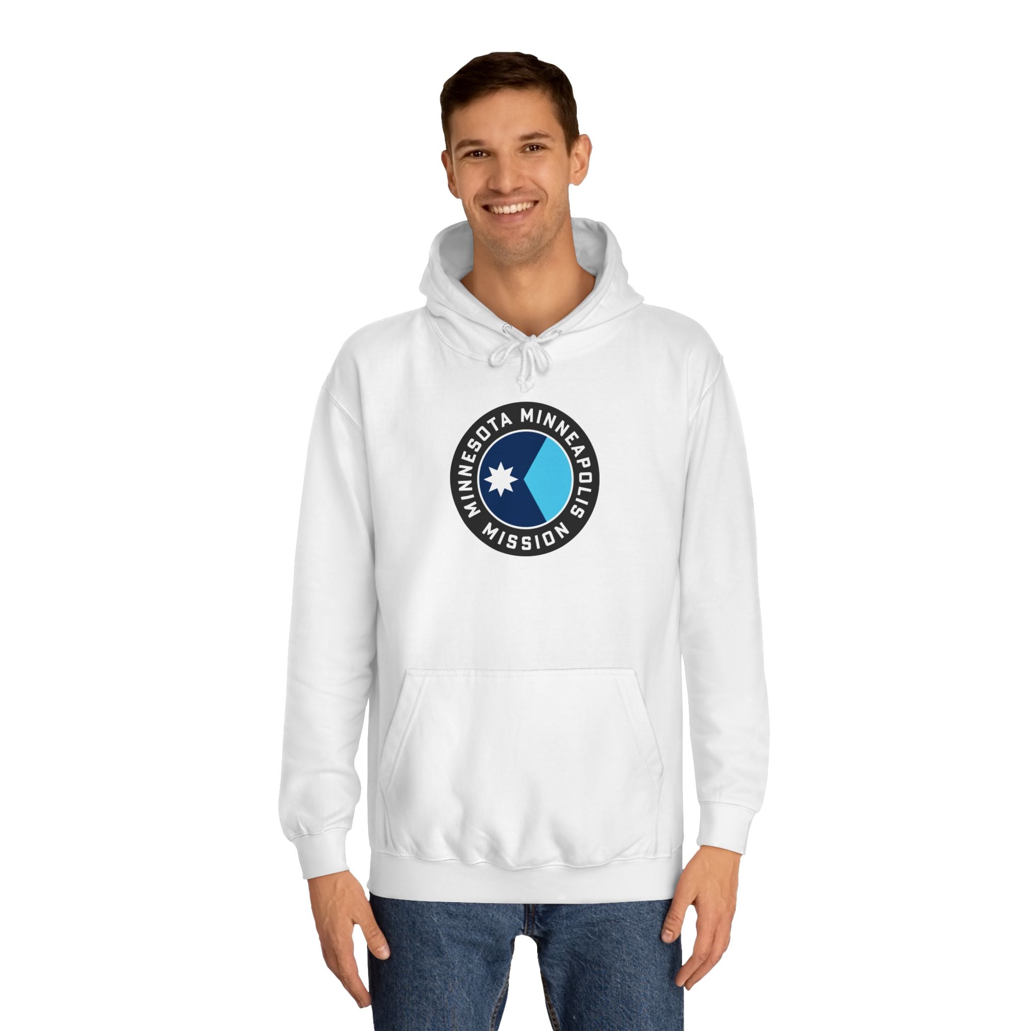 Minnesota Minneapolis Mission State Flag Logo (Black Border) College Hoodie - Mission Wishlist - LDS Missionary Gift Store
