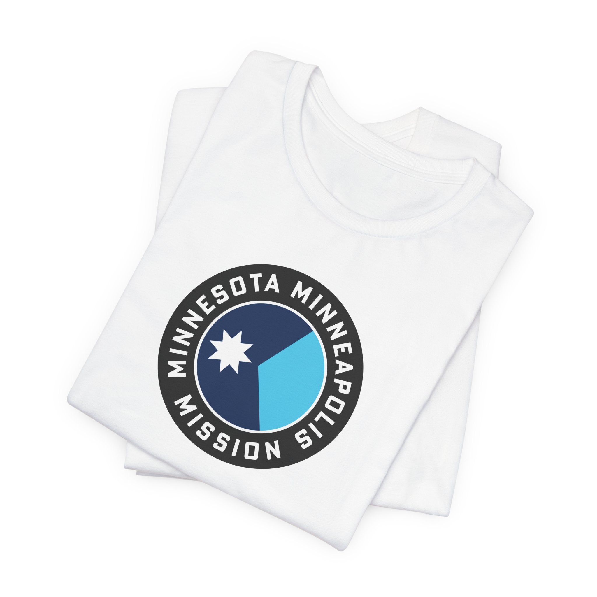 Minnesota Minneapolis Mission State Flag Logo (Black Border) T-shirt - Mission Wishlist - LDS Missionary Gift Store