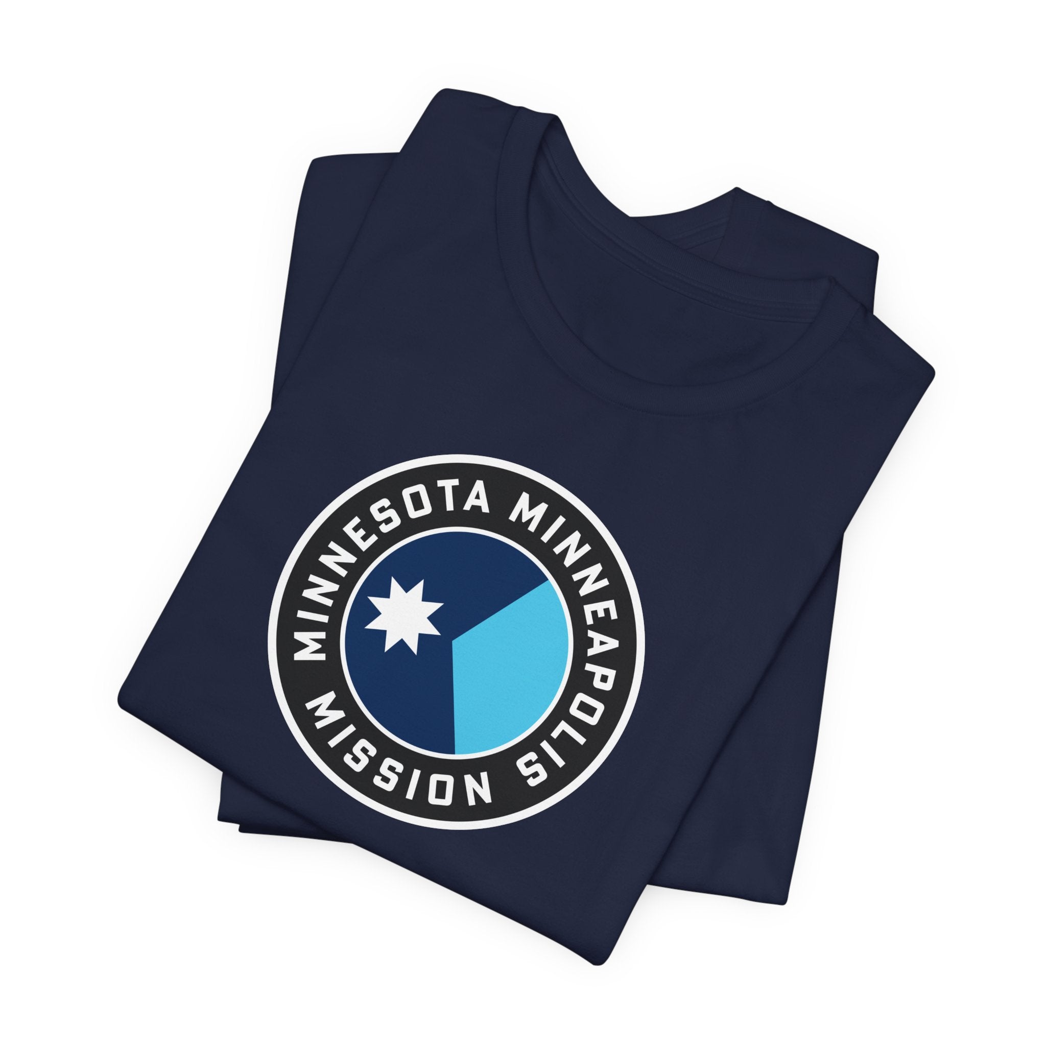 Minnesota Minneapolis Mission State Flag Logo (Black Border) T-shirt - Mission Wishlist - LDS Missionary Gift Store