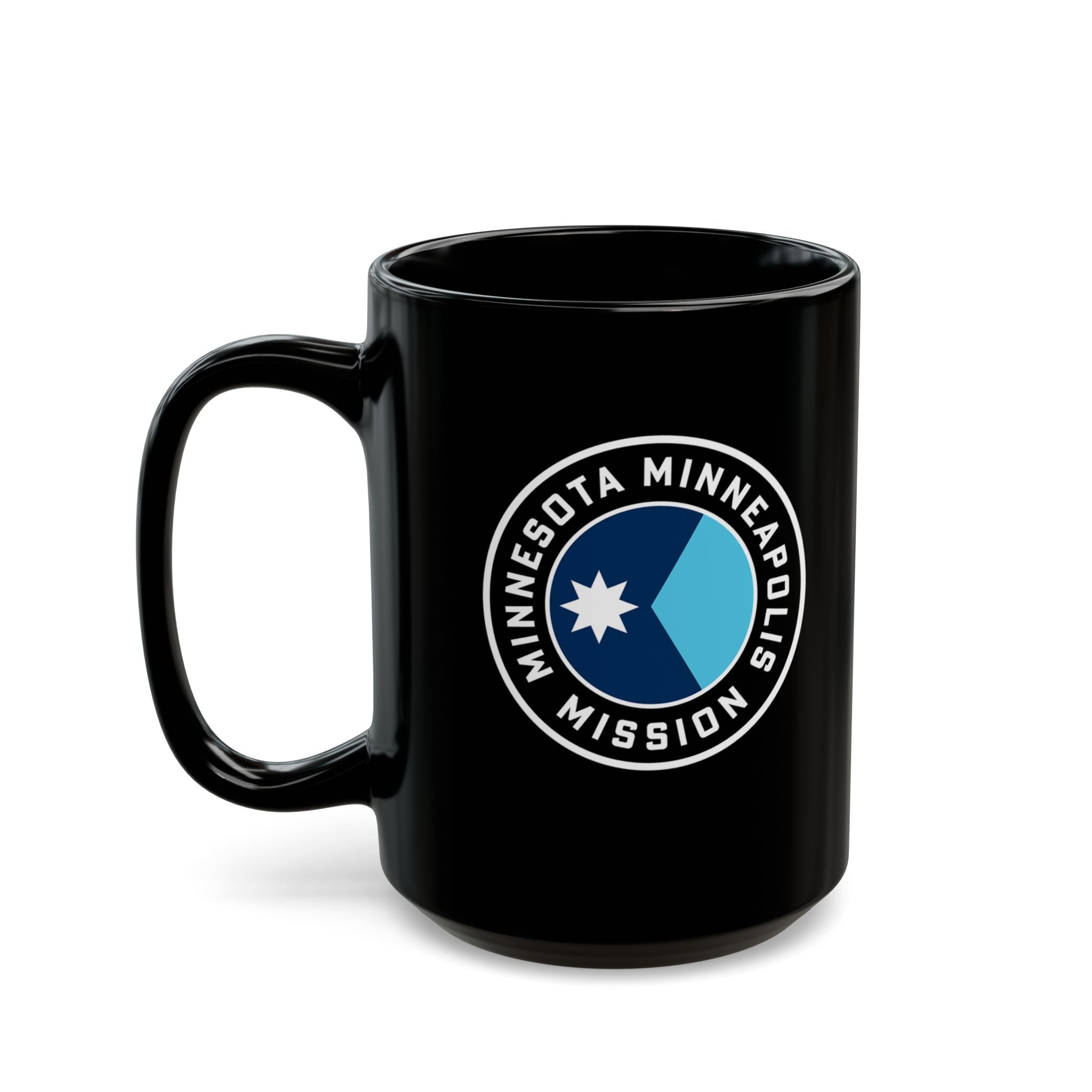 Minnesota Minneapolis Mission State Flag Logo Ceramic Mug Black Name - Latter-Day Saint LDS Missionary Gift - Book of Mormon