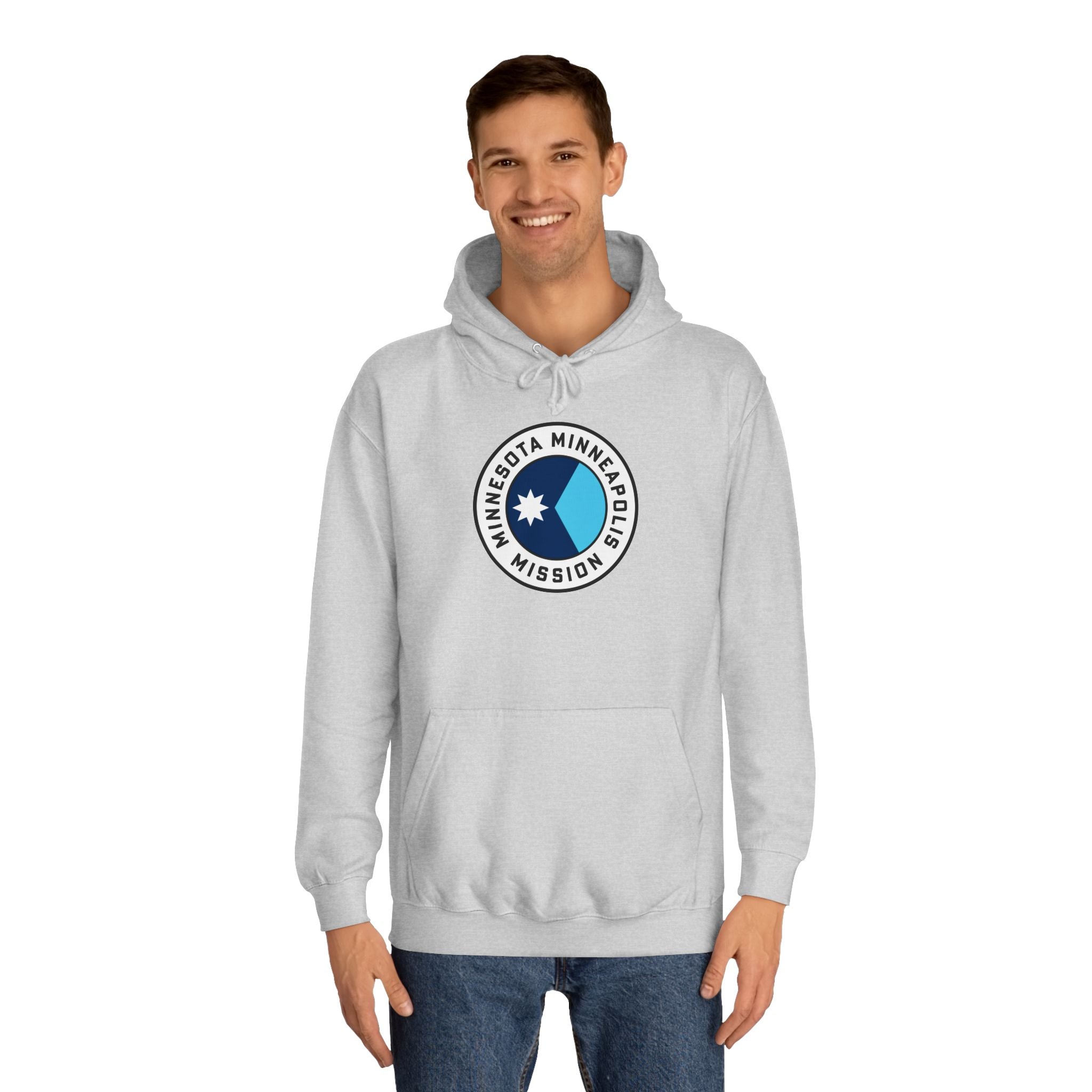 Minnesota Minneapolis Mission State Flag Logo (White Border) College Hoodie - Mission Wishlist - LDS Missionary Gift Store