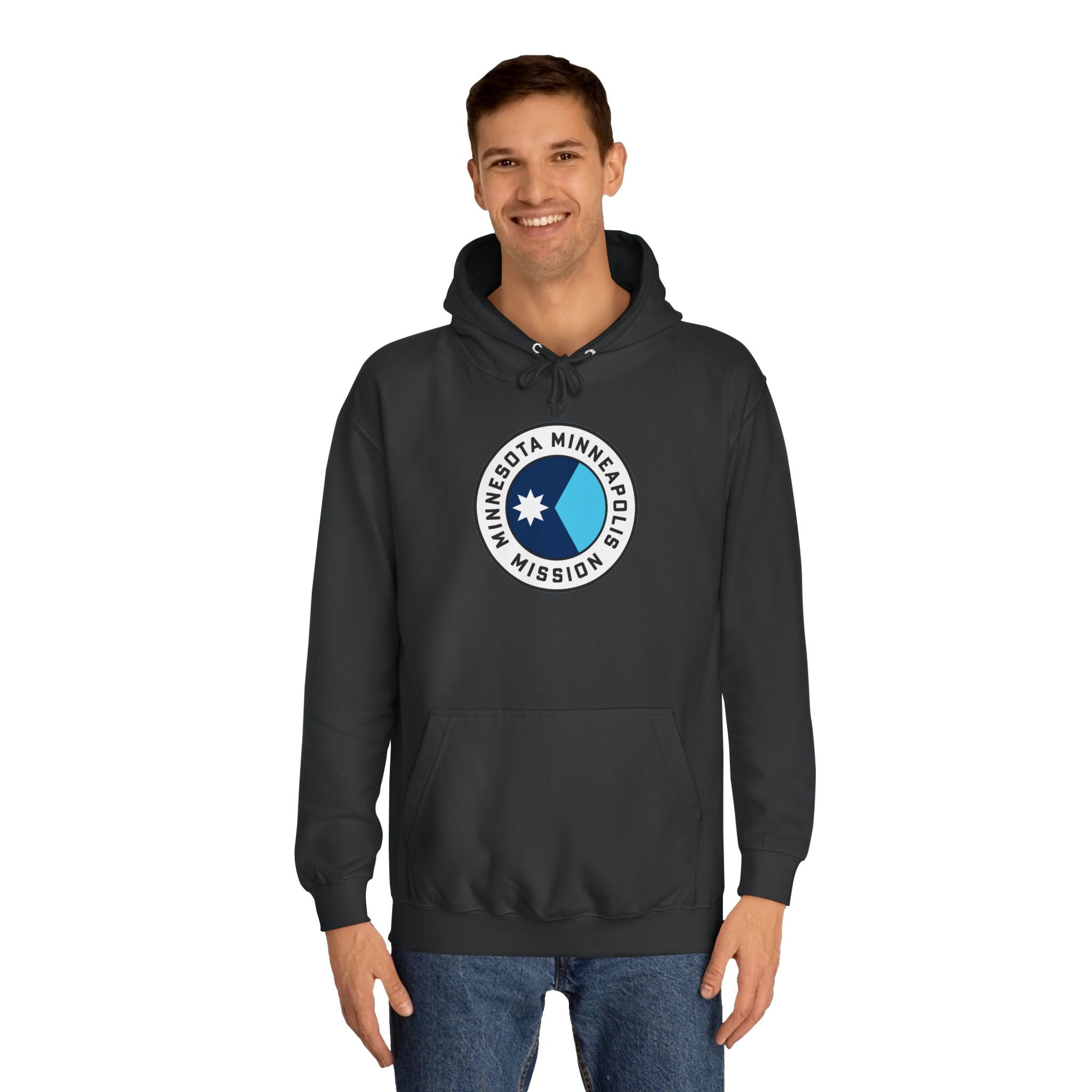 Minnesota Minneapolis Mission State Flag Logo (White Border) College Hoodie - Mission Wishlist - LDS Missionary Gift Store