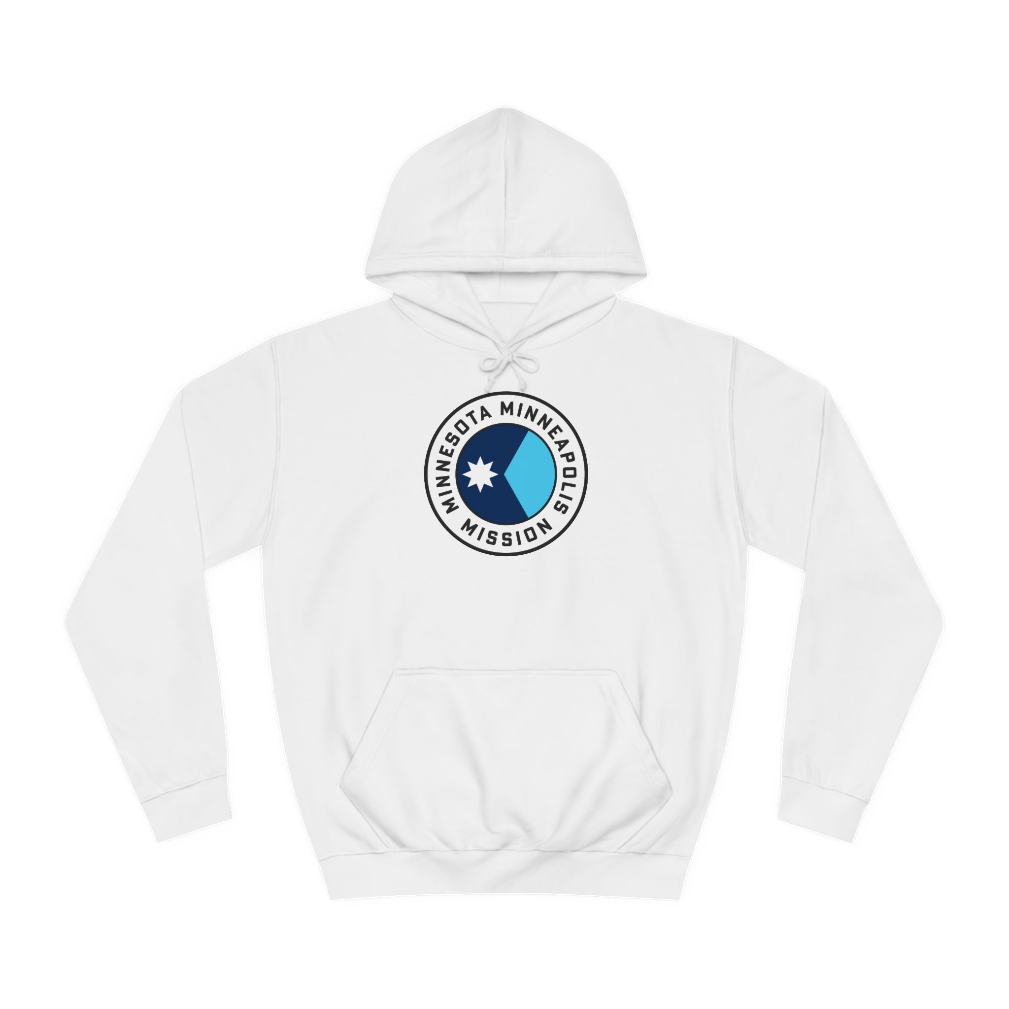 Minnesota Minneapolis Mission State Flag Logo (White Border) College Hoodie - Mission Wishlist - LDS Missionary Gift Store