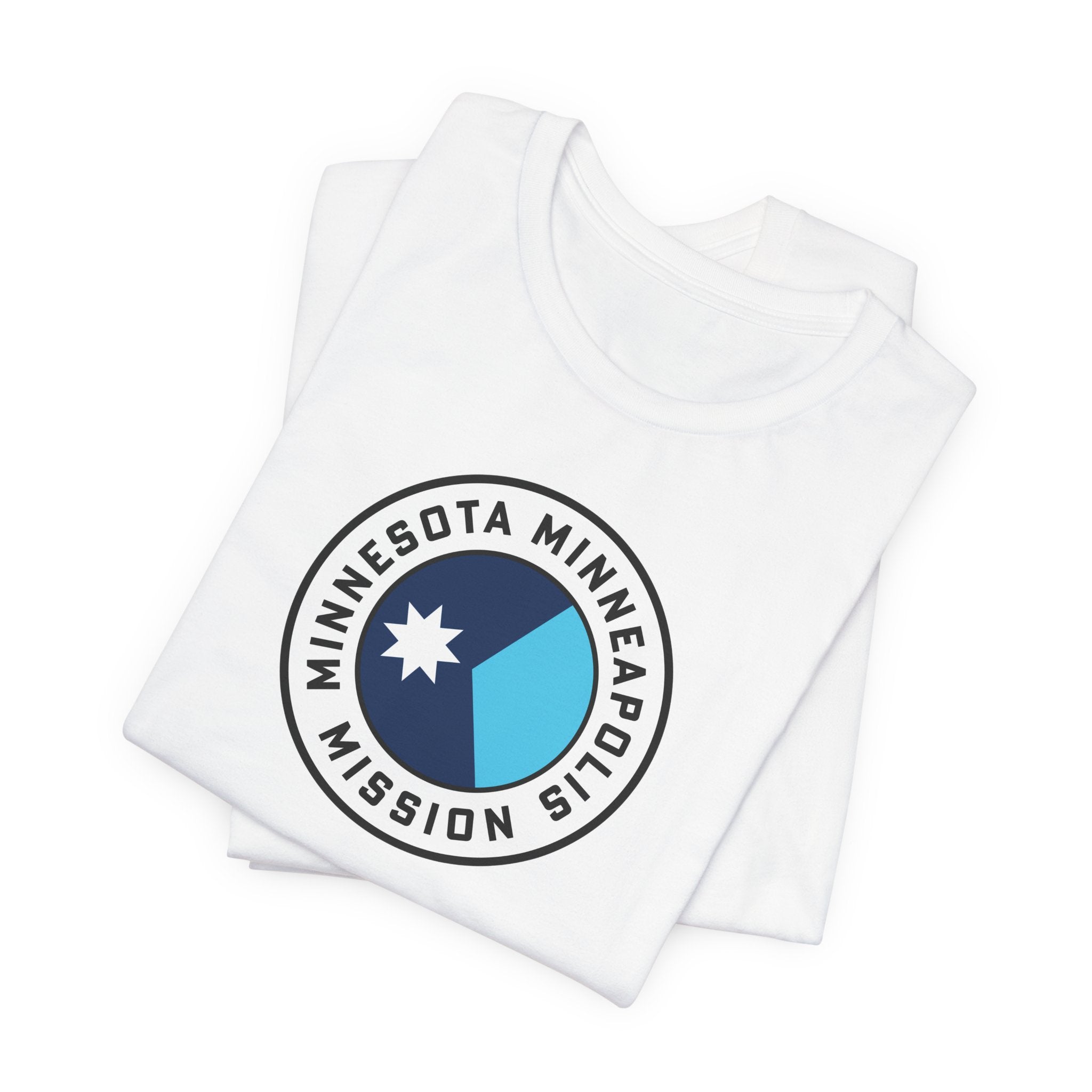 Minnesota Minneapolis Mission State Flag Logo (White Border) T-shirt - Mission Wishlist - LDS Missionary Gift Store